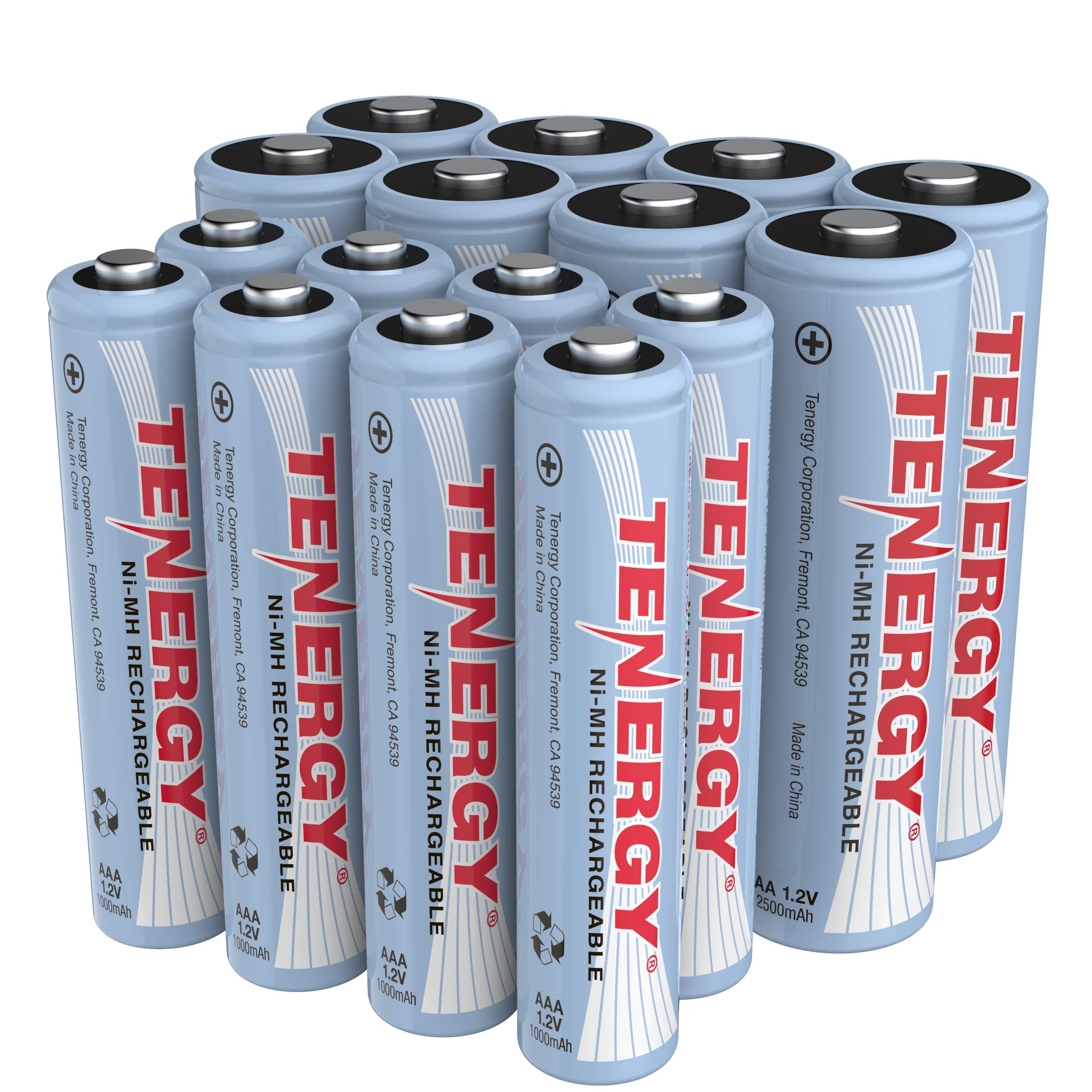 Tenergy High Drain Aa And Aaa Battery, 1.2V Rechargeable Nimh Batteries Combo, 8 Pack 2500Mah Aa Cells And 8 Pack 1000Mah Aaa Ce