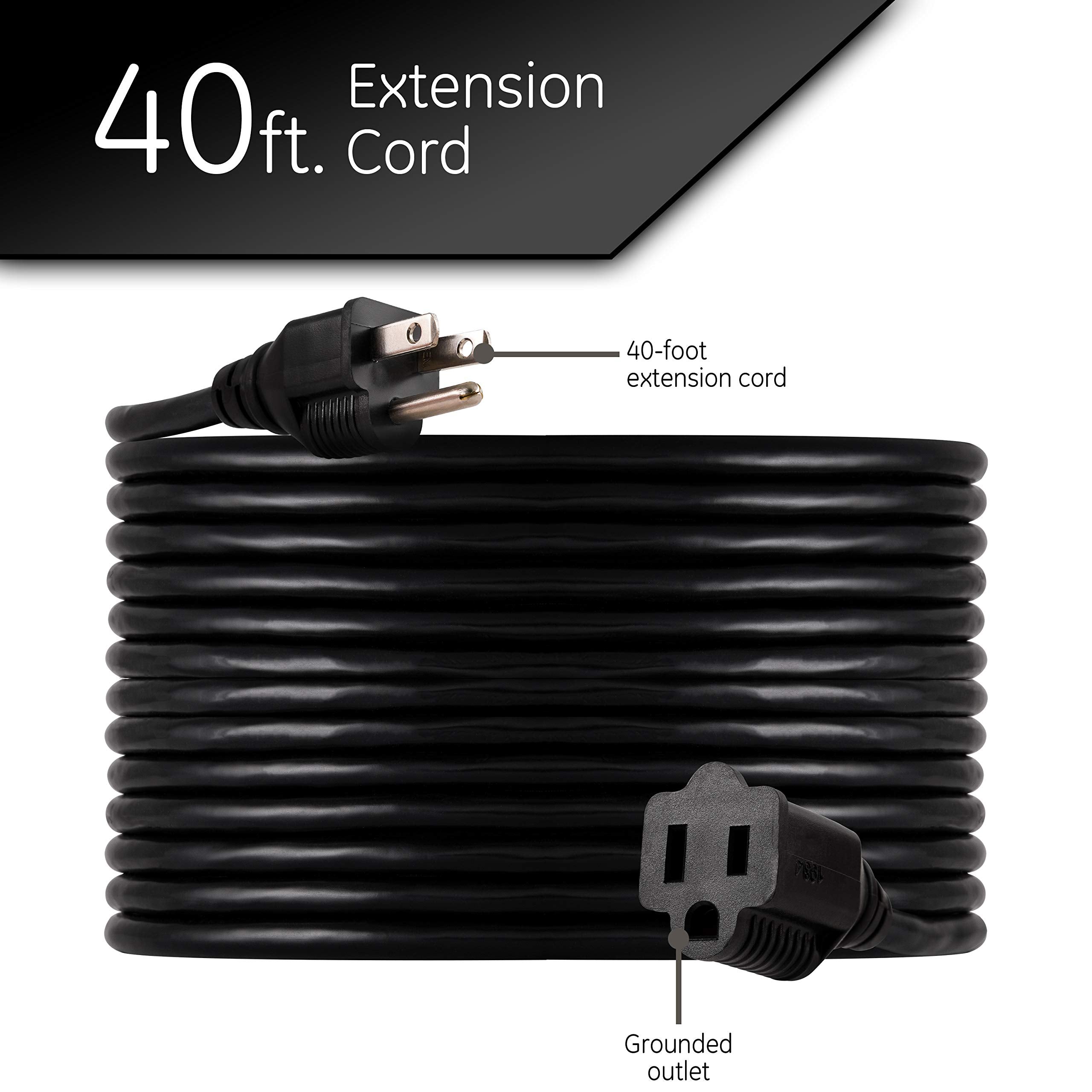 Ultrapro Outdoor Extension Cord, 40 Ft, Heavy Duty Extension Cord, Ul Certified 3 Prong Extension Cord, 16 Awg 125 Vac Extension