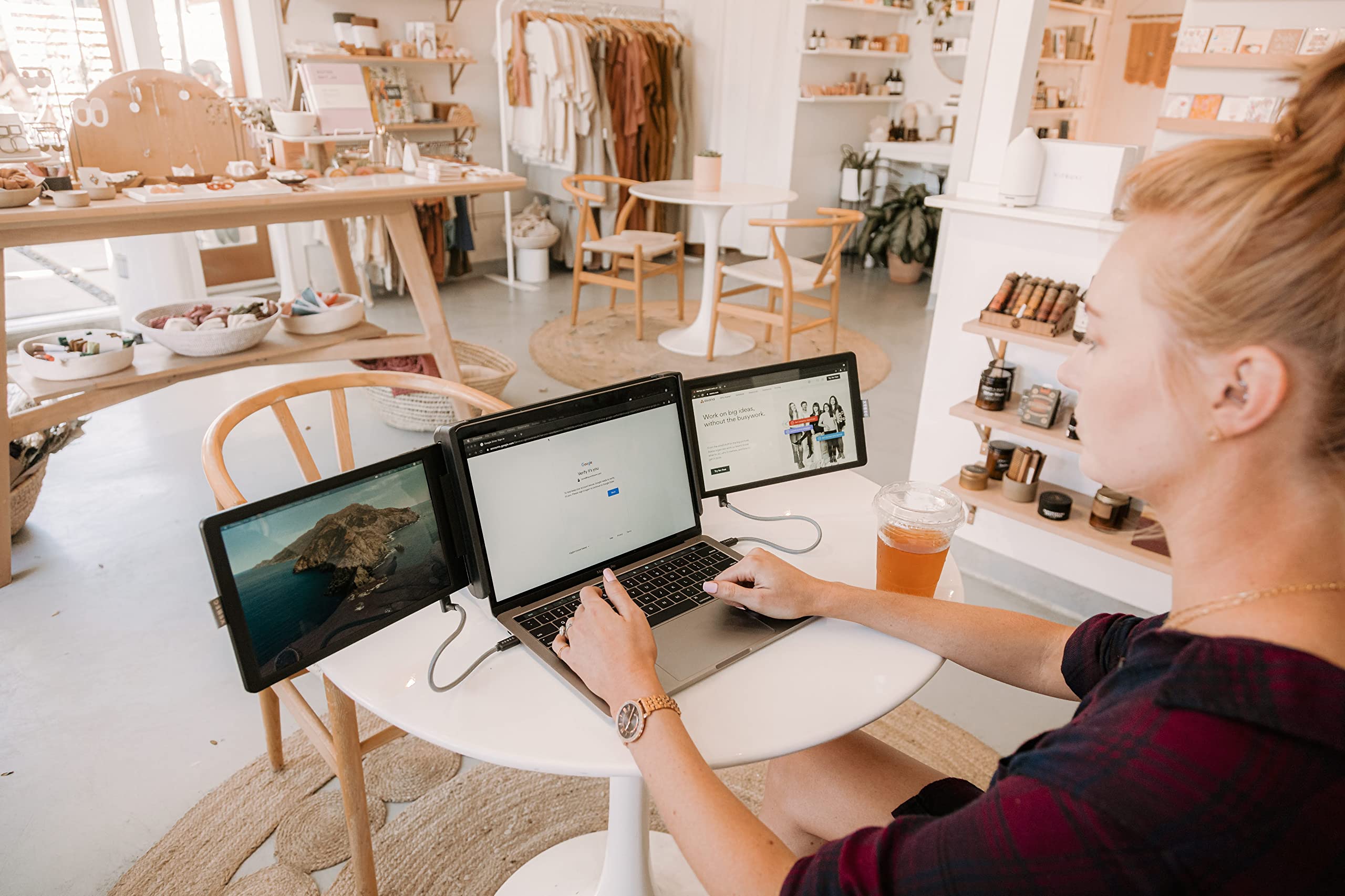 Xebec Tri Screen 2 | Portable Attachable Monitor For Laptop | Full Hd Plug & Play, Compatible With Mac, Pc, 1920X1200 | Tri Scre