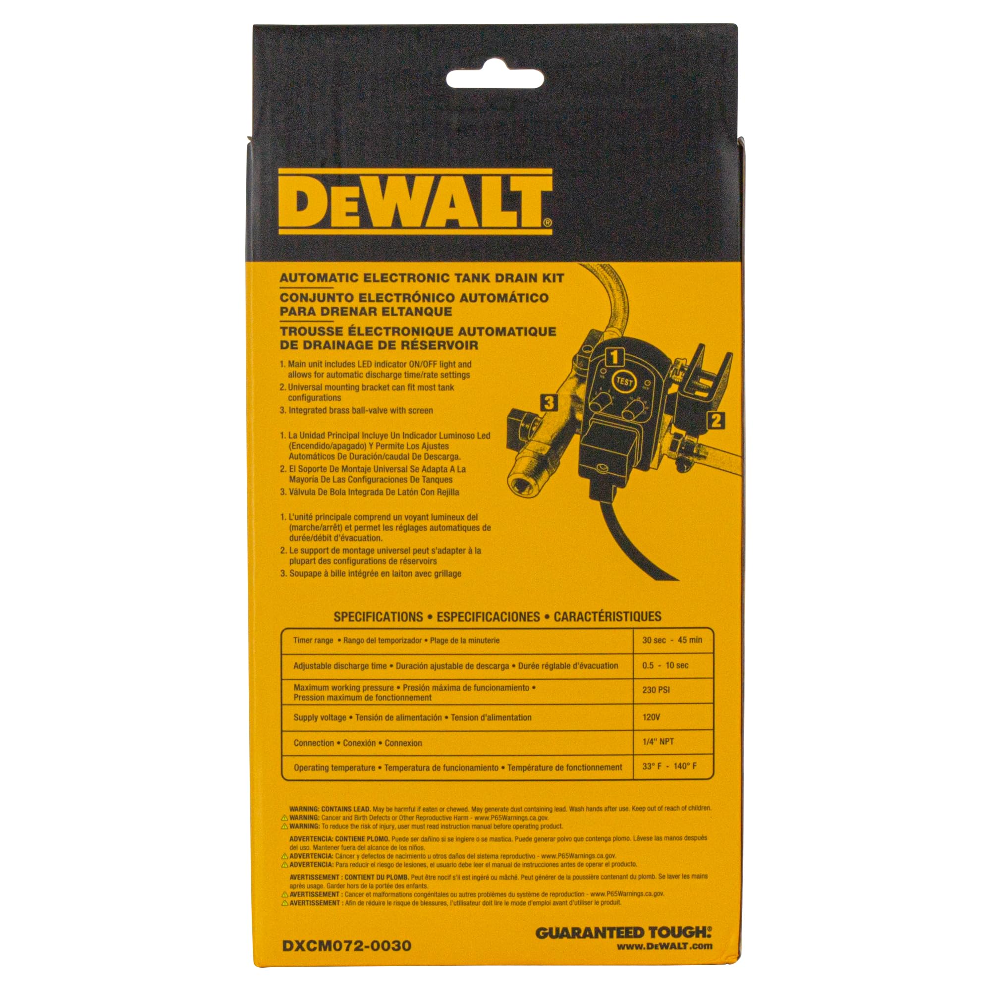 Dewalt Automatic Electronic Tank Drain Kit