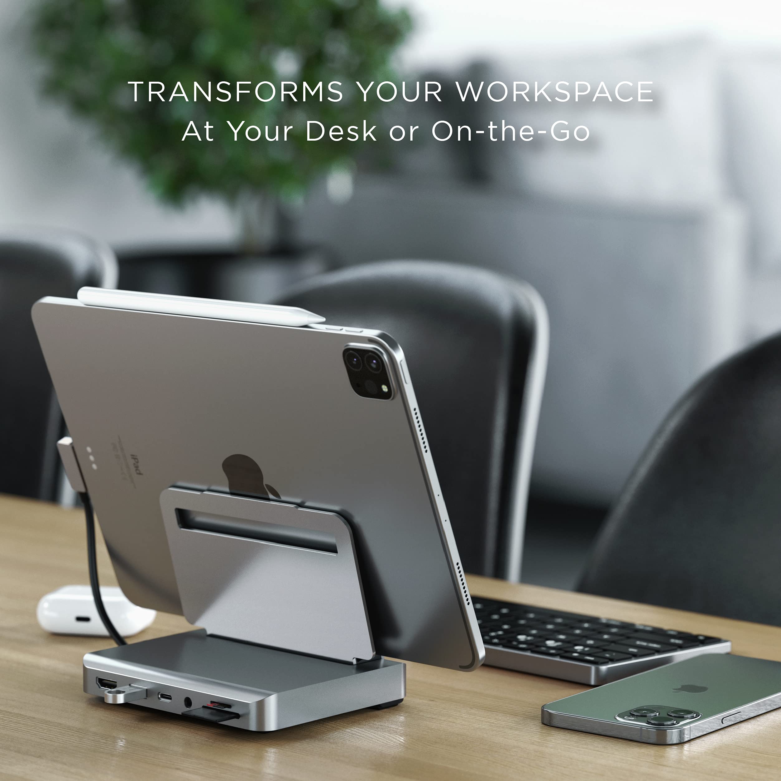 Satechi Usb C Hub   Ipad Pro Usb C Hub   Aluminum Stand & Hub � 6 In 1 Ipad Dock Foldable Stand � Ipad Docking Station  Ipad Hub For M2, M1 Ipad Pro/Ipad Air, Ipad Mini 6 Gen