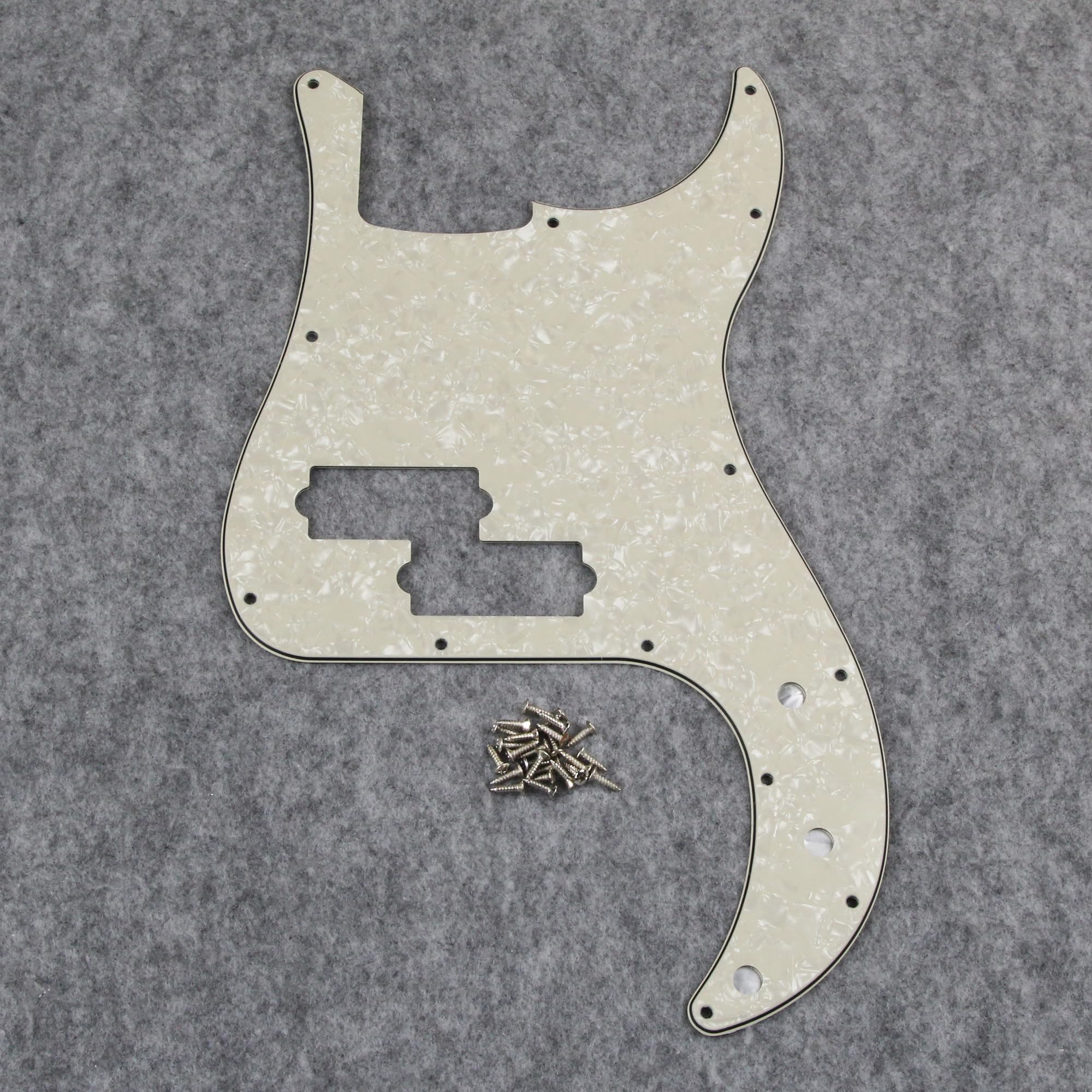 Fleor 13 Hole P Bass Pickguard Guitar Scratch Plate Pick Guard For 4 String Usa/Mexican Standard P Bass Style, 4Ply Aged Pearl