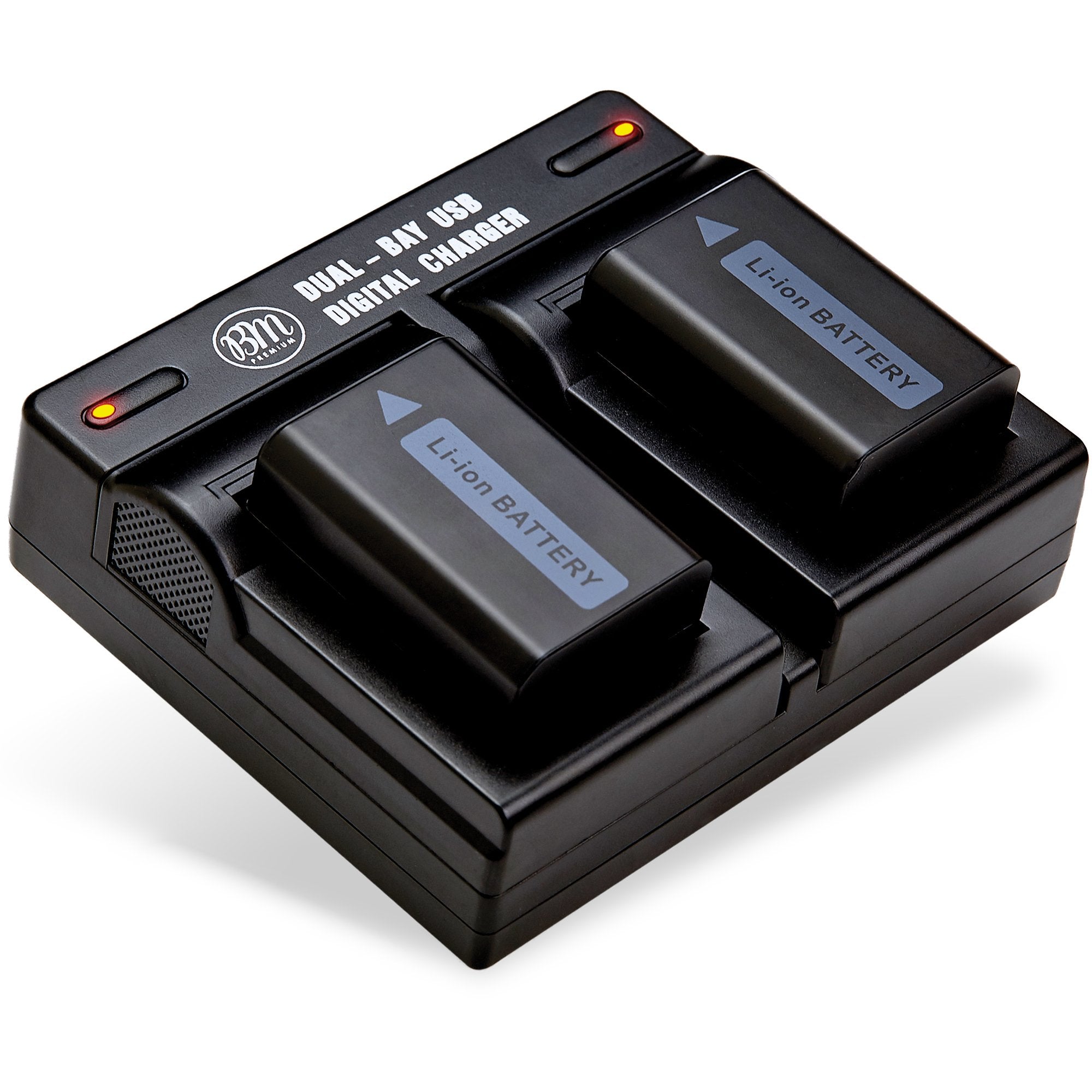 BM Premium 2 Batteries and Dual Bay Charger for Sony ZV E10, A7 II, A6100, A6400, DSC RX10 IV, DSC RX10 II, RX10 III, Alpha 7, Alpha 7R, a7, a7R, A7s, A7s II, a3000 a5000 a5100 a6000 a6300 a6500