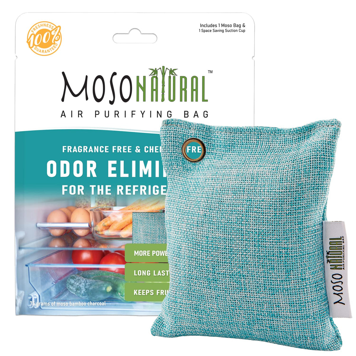 Moso Natural Fridge And Freezer Deodorizer. A Scent Free Odor Absorber. Air Purifying Bag To Eliminate Odors In Your Refrigerato