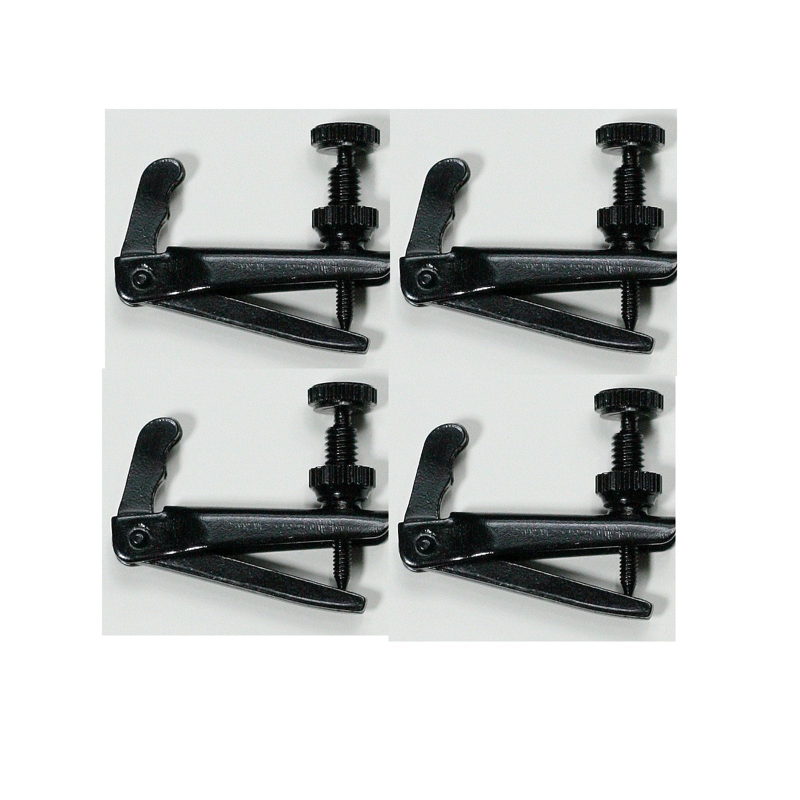 One Set: 4 Full Size 3/4, 4/4 Violin Fine Tuners, Black