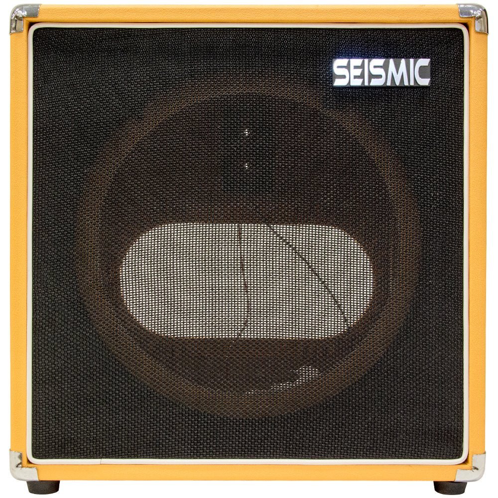 Seismic Audio - 1X12 Guitar Speaker Cab Empty - 7 Ply Birch - 12 Cube Cabinet - Orange Tolex, Black Removable Cloth Grill - Fron