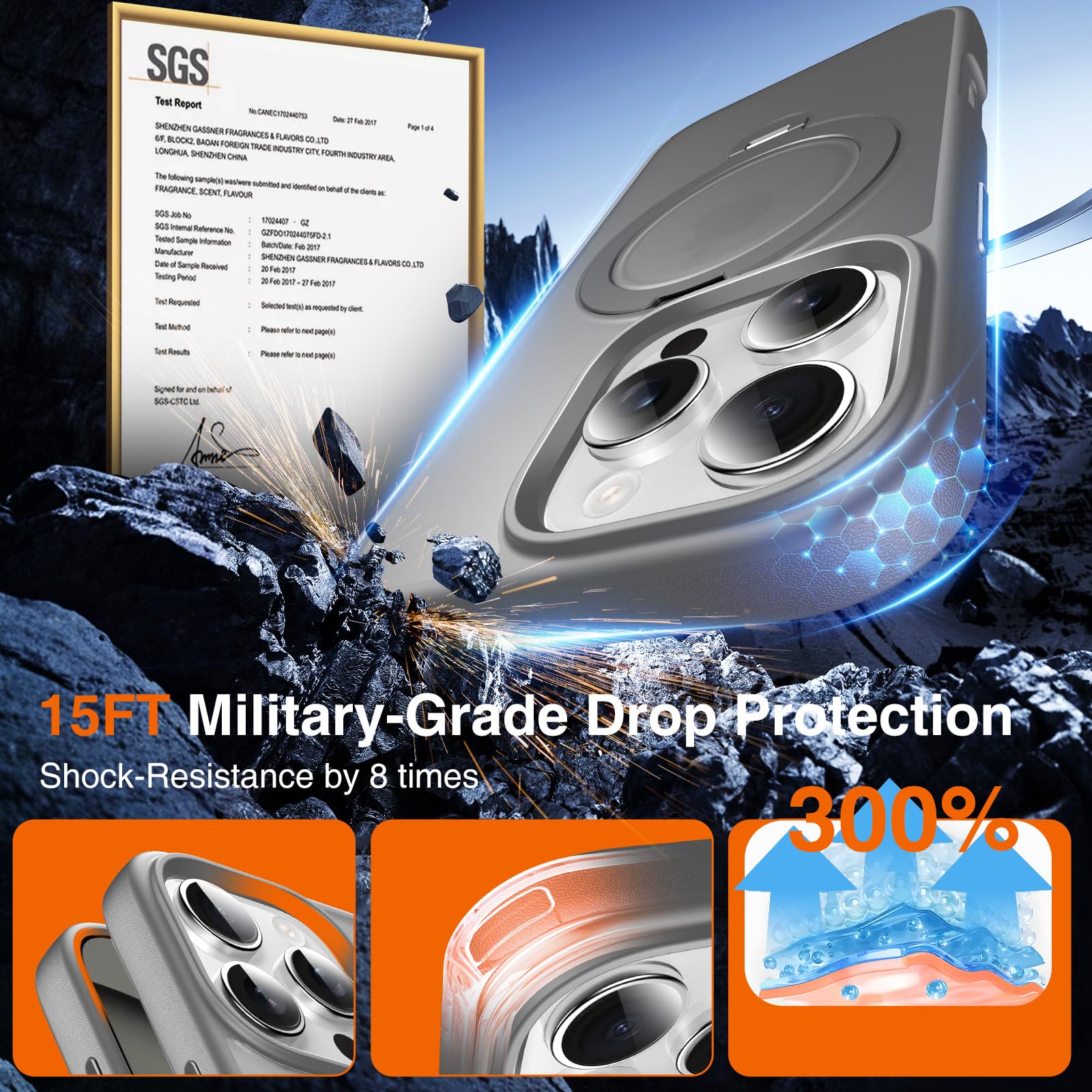 Chicfun 360 O-Ring Magstander For Iphone 16 Pro Max Case With Magnetic Kickstand Ring Holder [Compatible With Magsafe][360Rotate