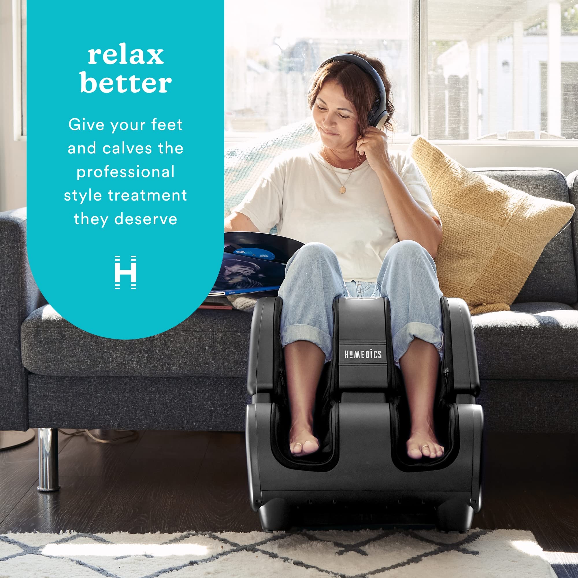 Homedics Therapist Select Foot And Calf Massager Rolling Massage, 4 Programs, 3 Intensities, Adjustable Tilt For Comfort & Washa