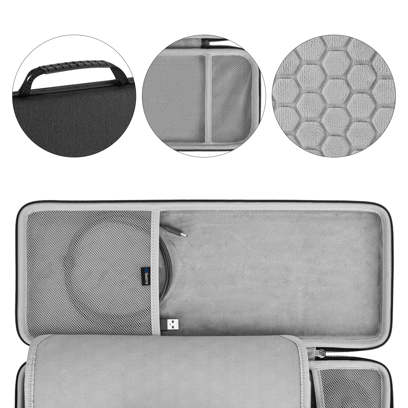 Geekria 75% Keyboard Case, Hard Shell Travel Carrying Case For 84-Key Portable Keyboard, Compatible With Keychron K2 Version 2/