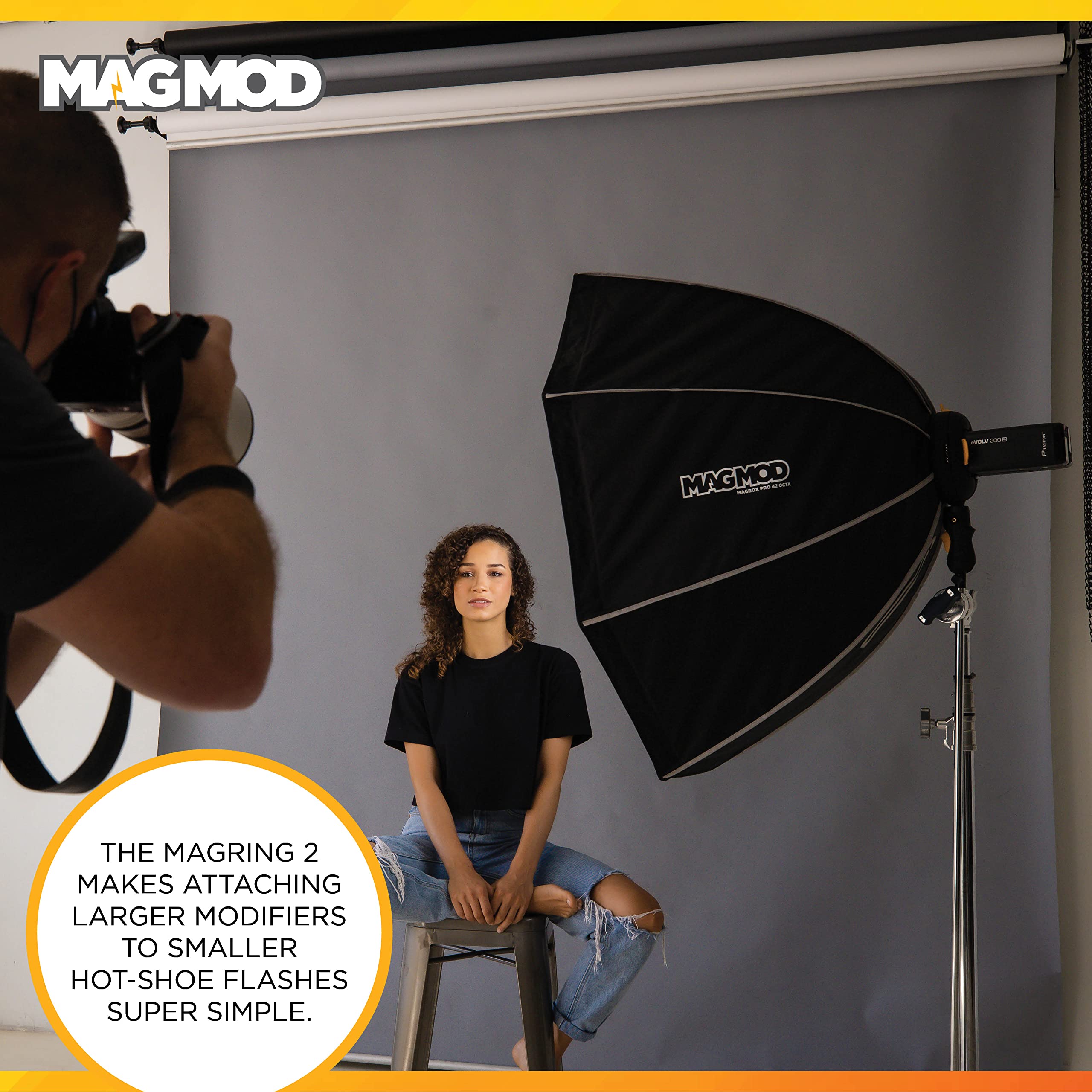Magring 2 Softbox Mount By Magmod | Photography Lighting Magbox Accessory | Modular Speedlite Base | New And Improved Magnetic S