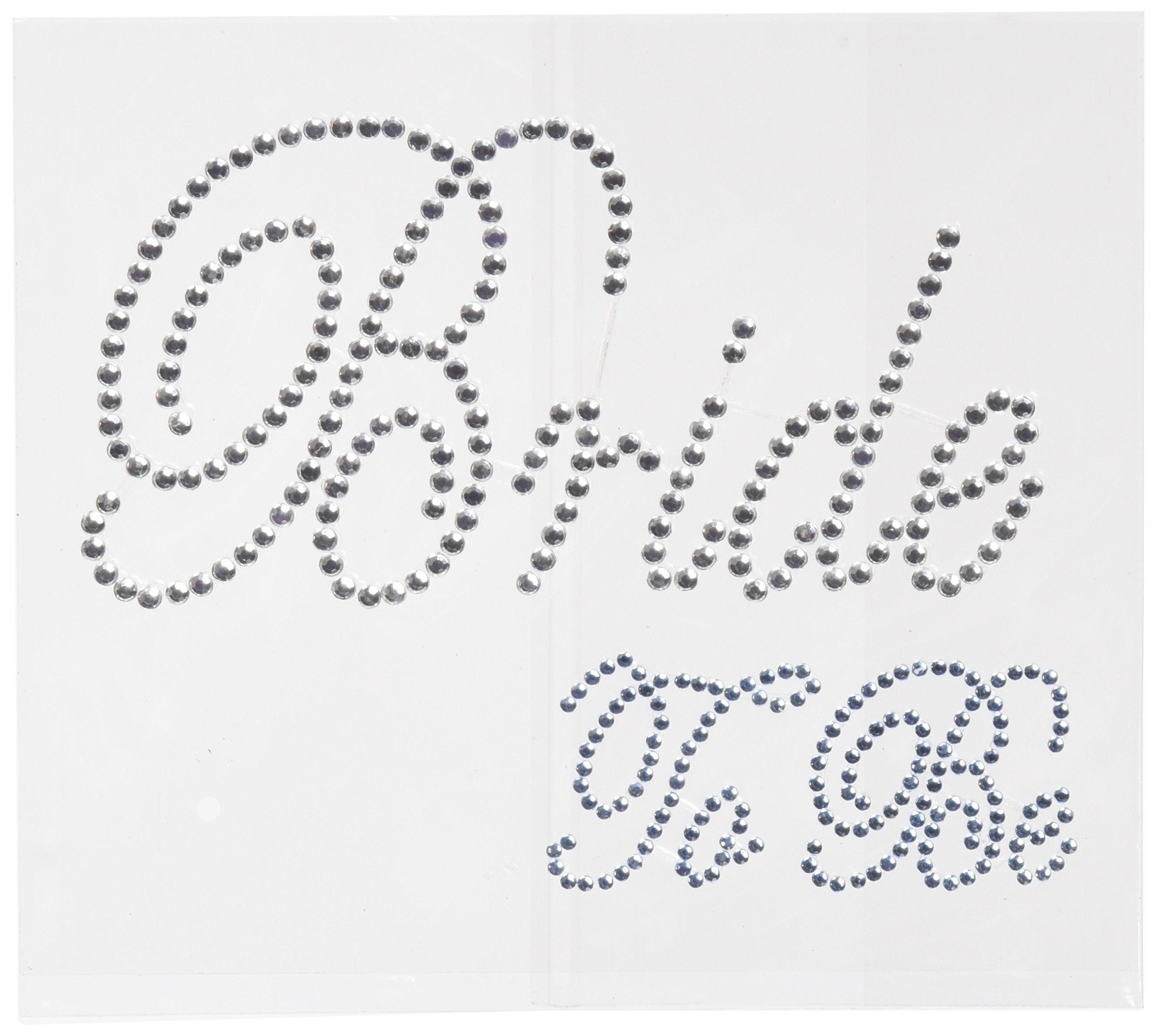 Unik Occasions Rhinestone Bride to Be Laptop Decals Stickers, Clear/Blue