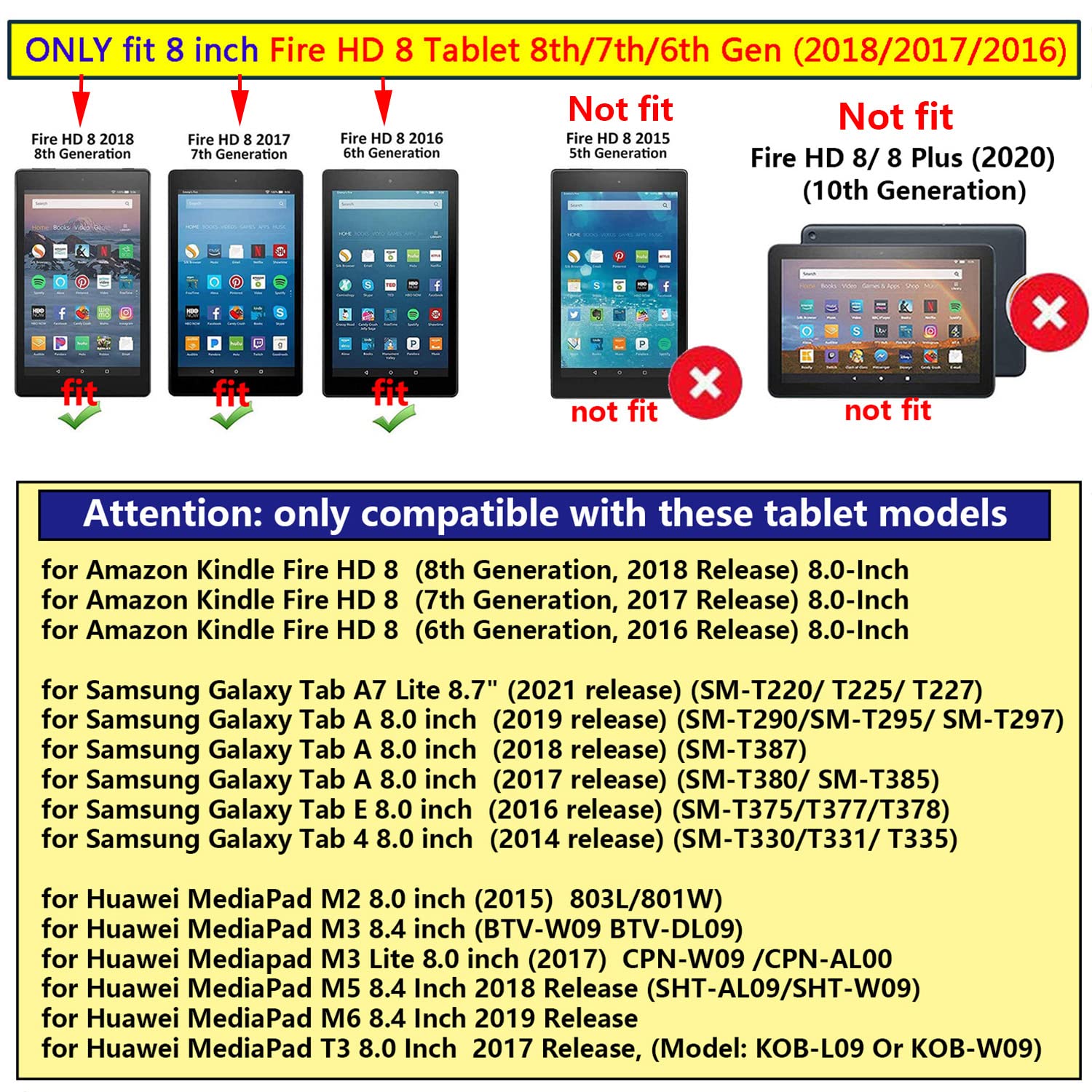 Uucovers Kids Case For Samsung Galaxy Tab A 8.0/Tab A7 Lite 8.7'' (Sm T290/T220) Cover With Kickstand Handle, Blue