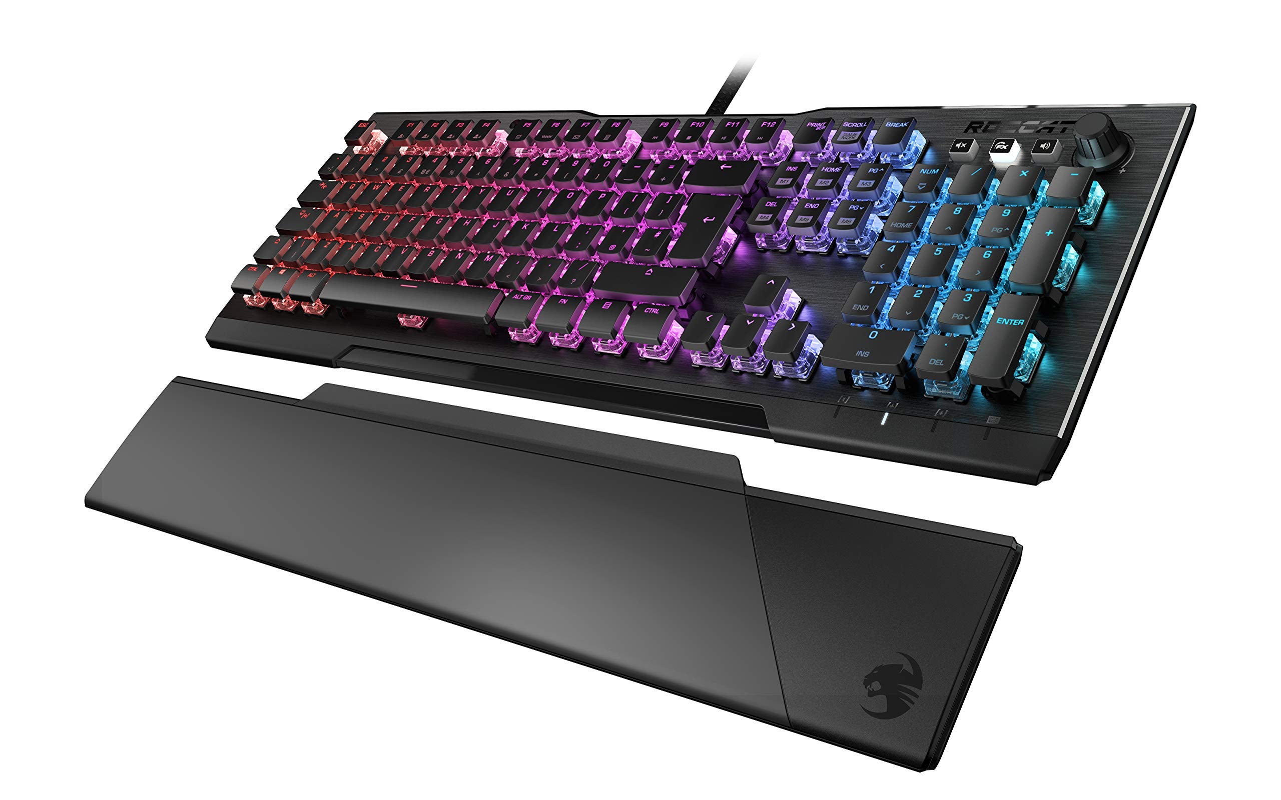 Roccat Vulcan 121 - Mechanical RGB Gaming Keyboard, Aimo LED Per-Key Lighting, Titan Switches, Durable Design (Aluminum Top Plat