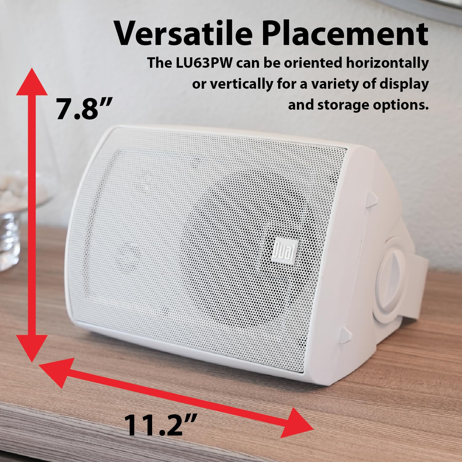 Dual Electronics Lu63Pw 6.5'' 3 Way High Performance Outdoor Indoor Speakers | Effortless Set Up | Home, Pool, Patio, Garage Use