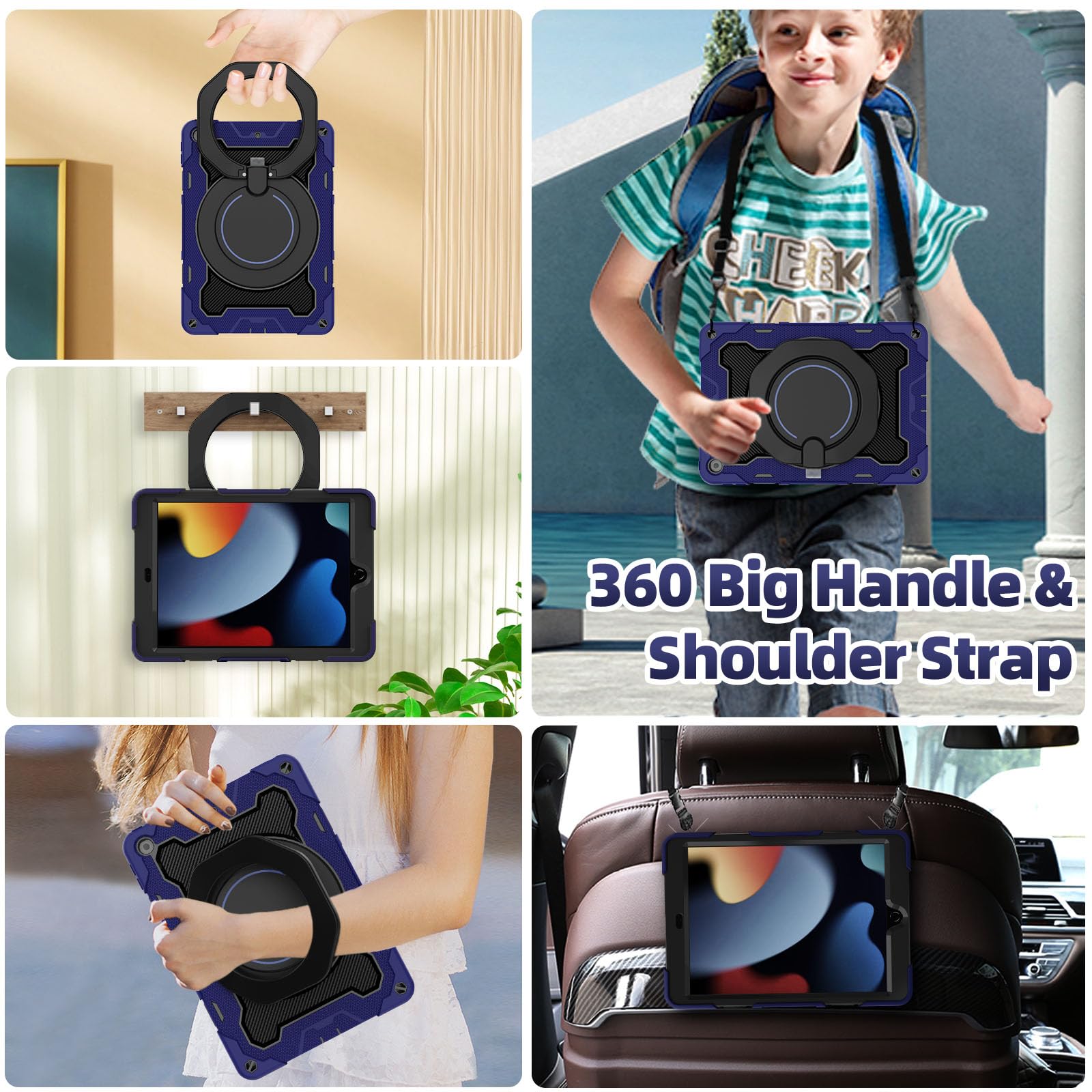 Roiskin For Ipad 9Th 8Th 7Th Generation Case(Ipad 10.2 Inch) With Hd Screen Protector For Kids[15Ft Drop Protection] Rugged Ipad