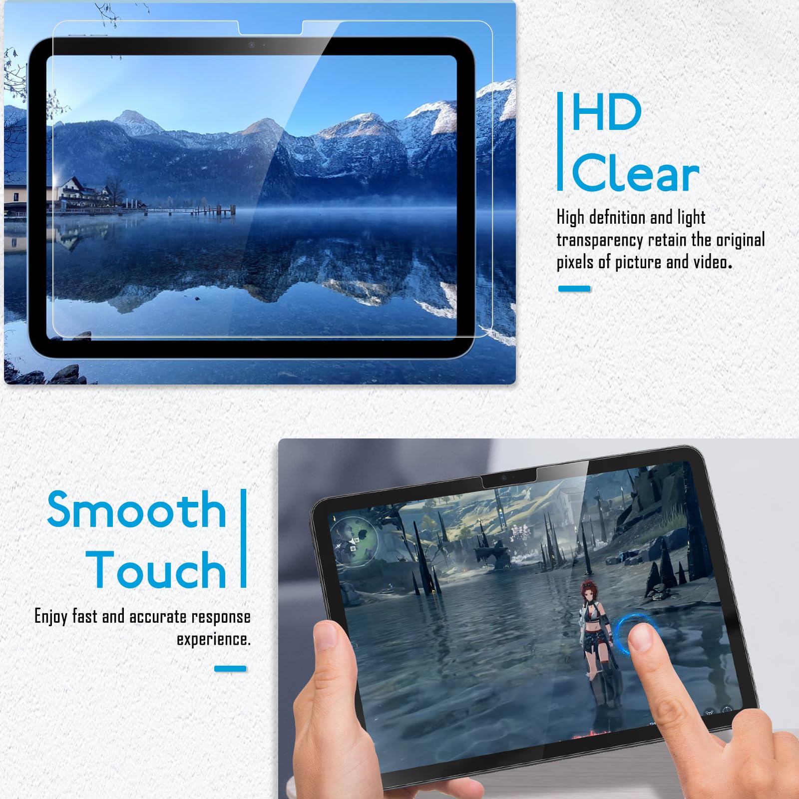 Mobdik Tempered Glass Screen Protector Compatible With Ipad 10Th Generation 10.9 Inch (2022) [Ultra Clear] [Anti Scratch] [Case