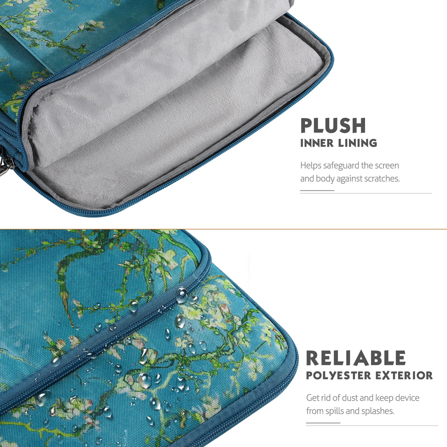 MoKo Laptop Sleeve Bag for 13.3 14 Inch, Notebook Carrying Case with Pocket Fits New MacBook Pro M3/M2 14' /13' M2/M1 Pro/M1 Max 14.2 2023 2021/Air 13.6' M2 2022, Surface Pro 9/8 13', Mint Green