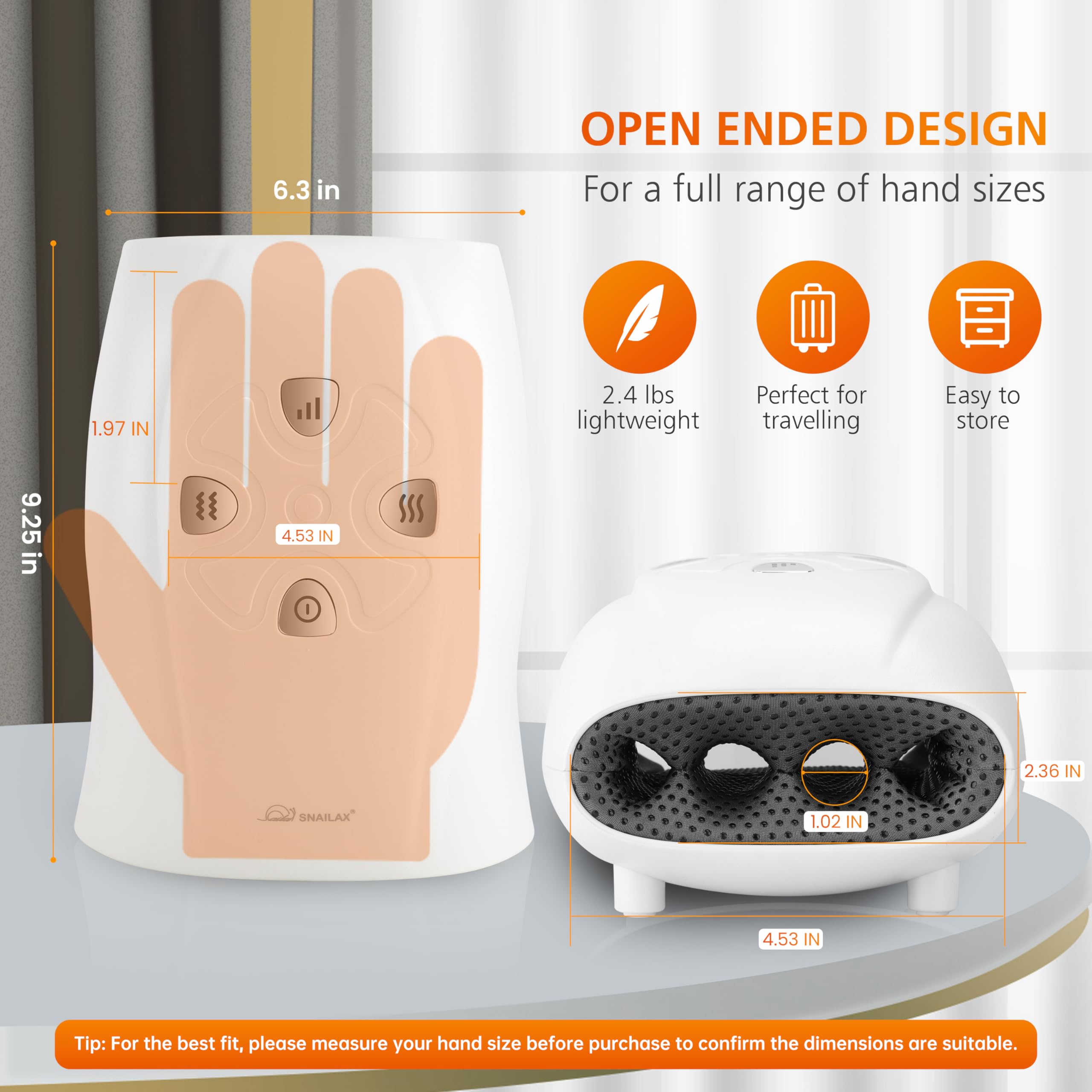 Snailax Hand Massager With Heat And Compression, Vibration, Cordless Hand Massager, 3 Compression Intensities, Rechargeable, Gif