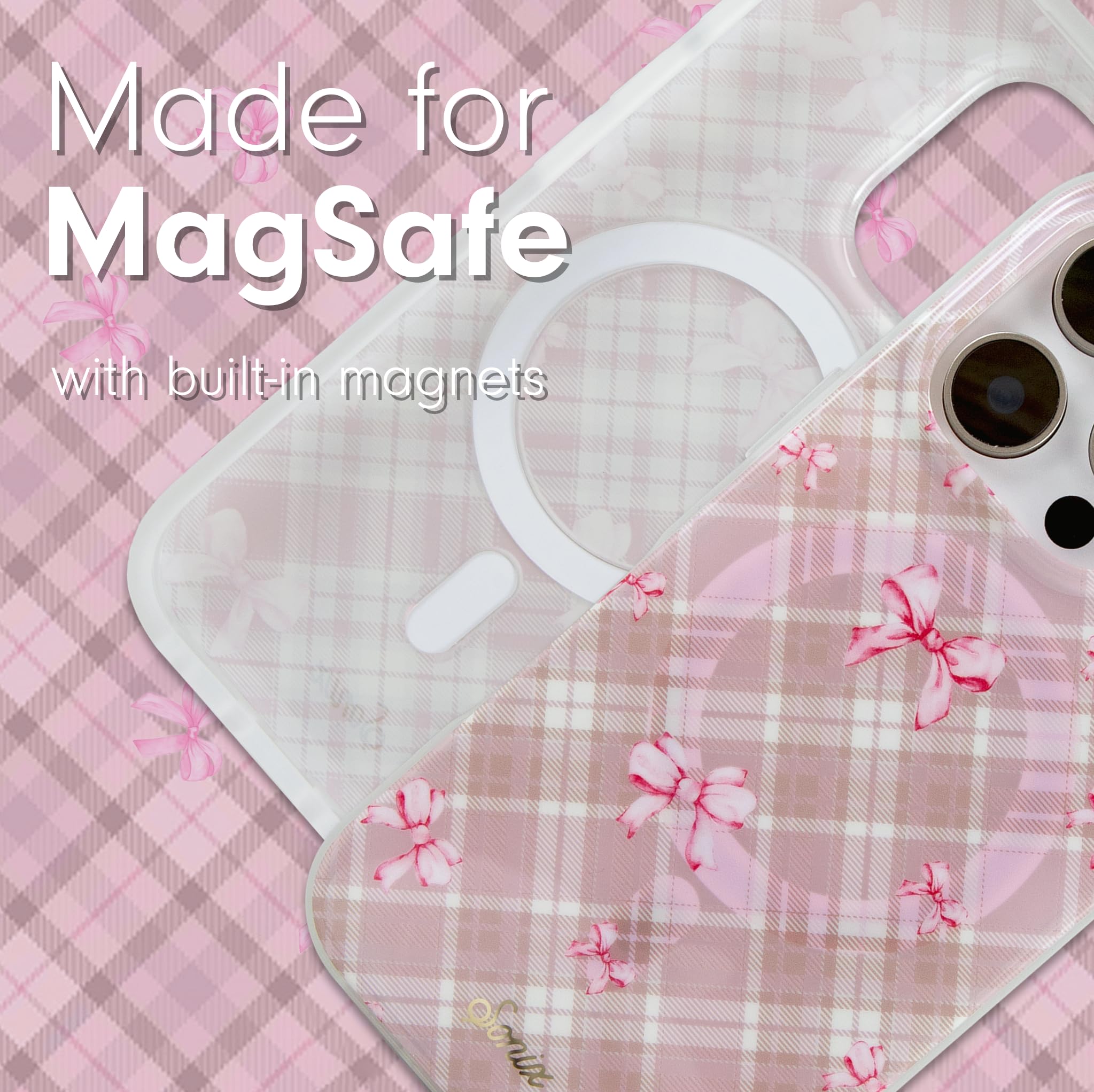 Sonix Case For Iphone 16 Pro Max | Compatible With Magsafe | 10Ft Drop Tested | Bows | Clueless Pink