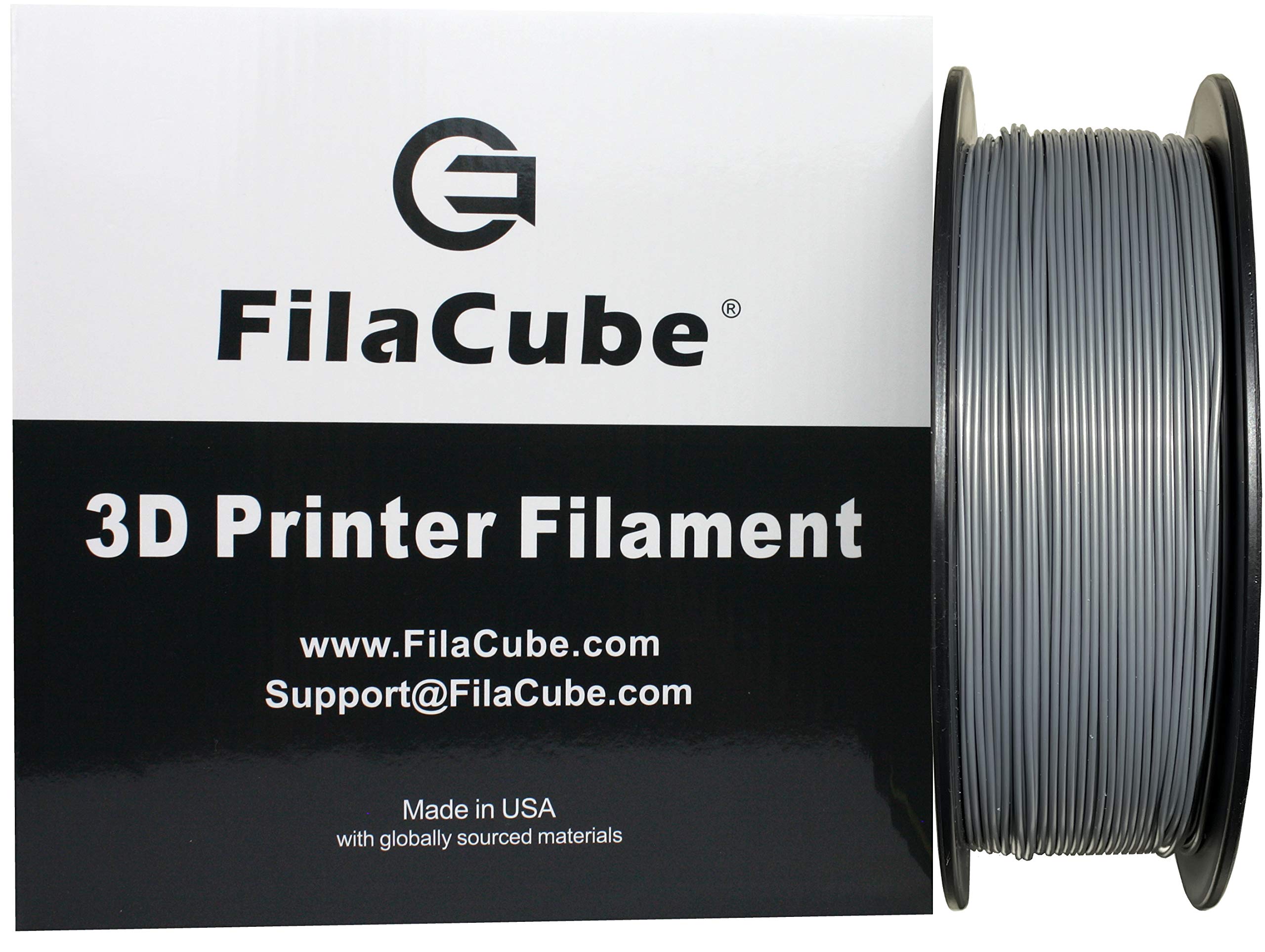 FilaCube 1.75mm 1kg Silver PLA 3D Printing Filament - Made in USA