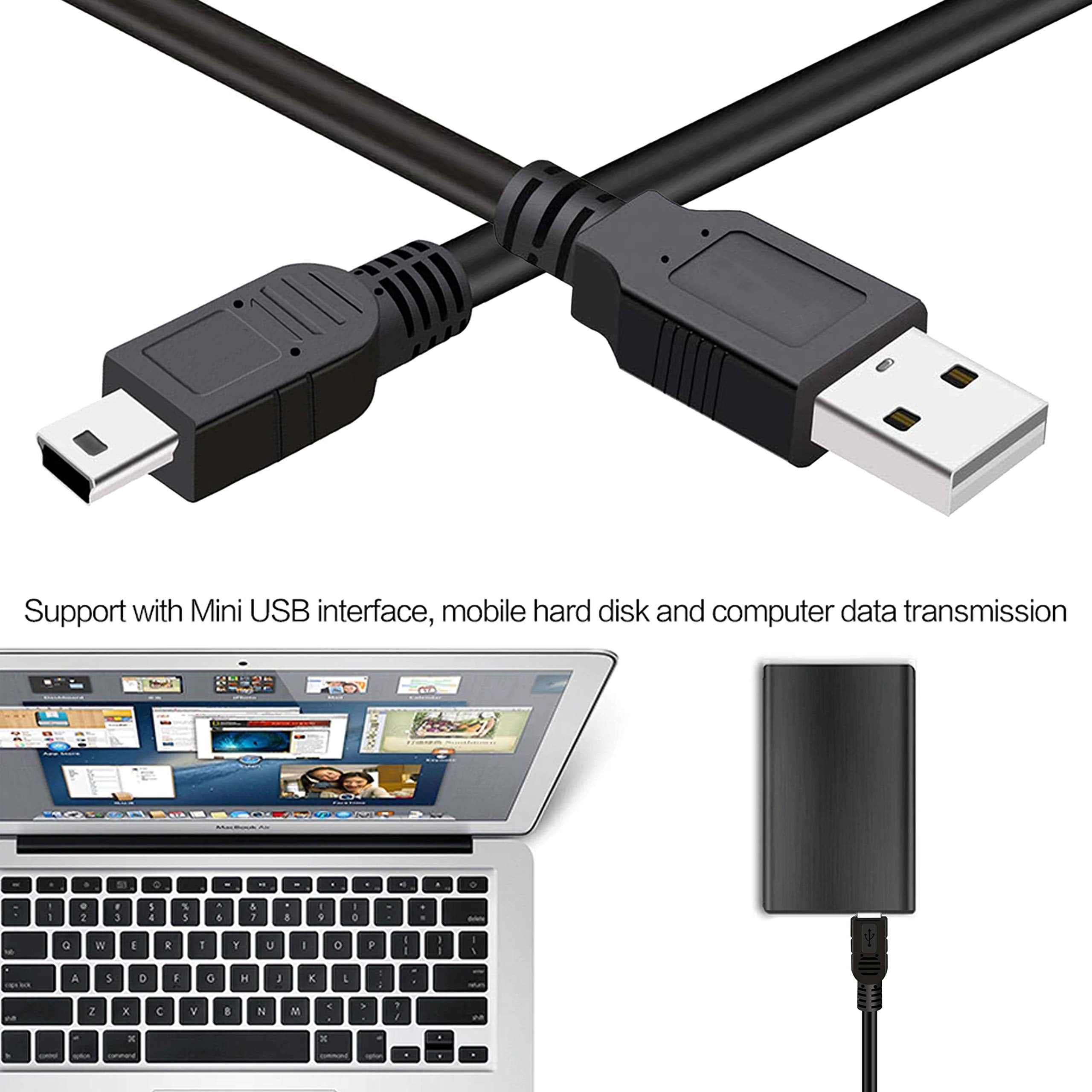 Saitech It 3 Pack Usb 2.0 A To Mini 5 Pin B Cable For External Hdds/Camera/Card Readers/Mp3 Player Black  35Cm(1 Feet)