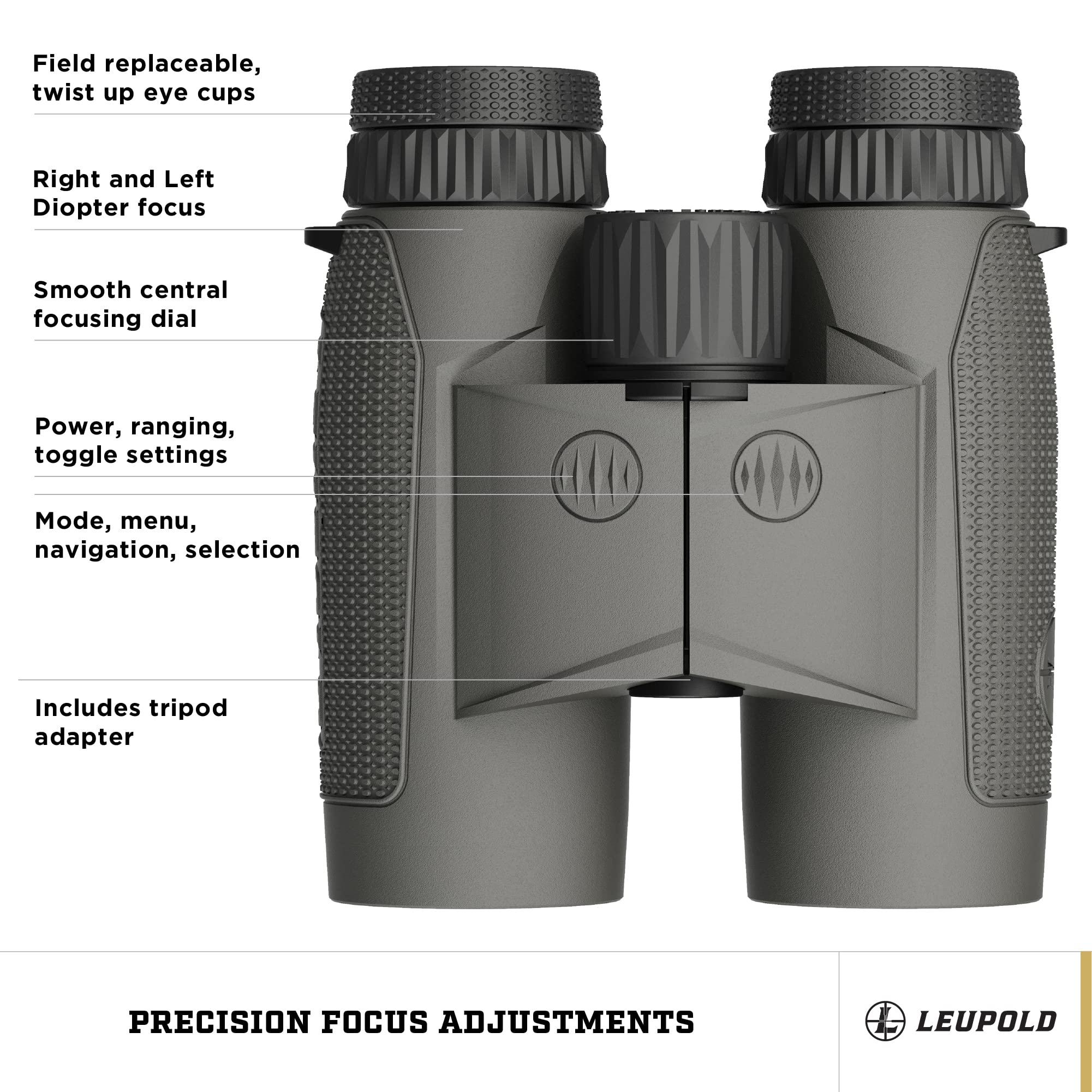 Leupold Bx 4 Range Hd Tbr/W 10X42Mm Range Finding Binocular Shadow Gray (182883)