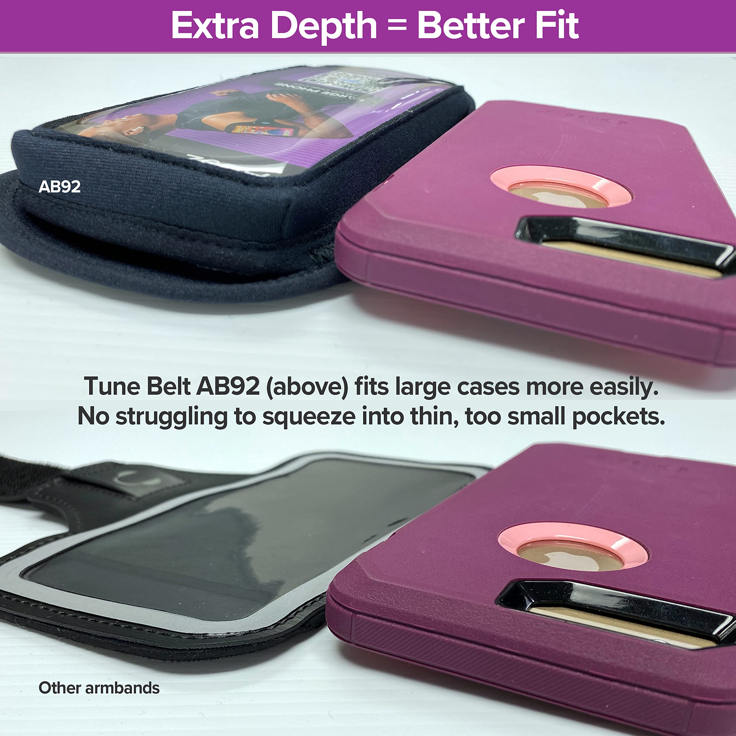 Tune Belt Ab92Ex3 Running Armband For Iphone 16/15/14/13 Pro Max, Plus, Galaxy Ultra/Plus/Note - Fits Large Phone With Large Cas