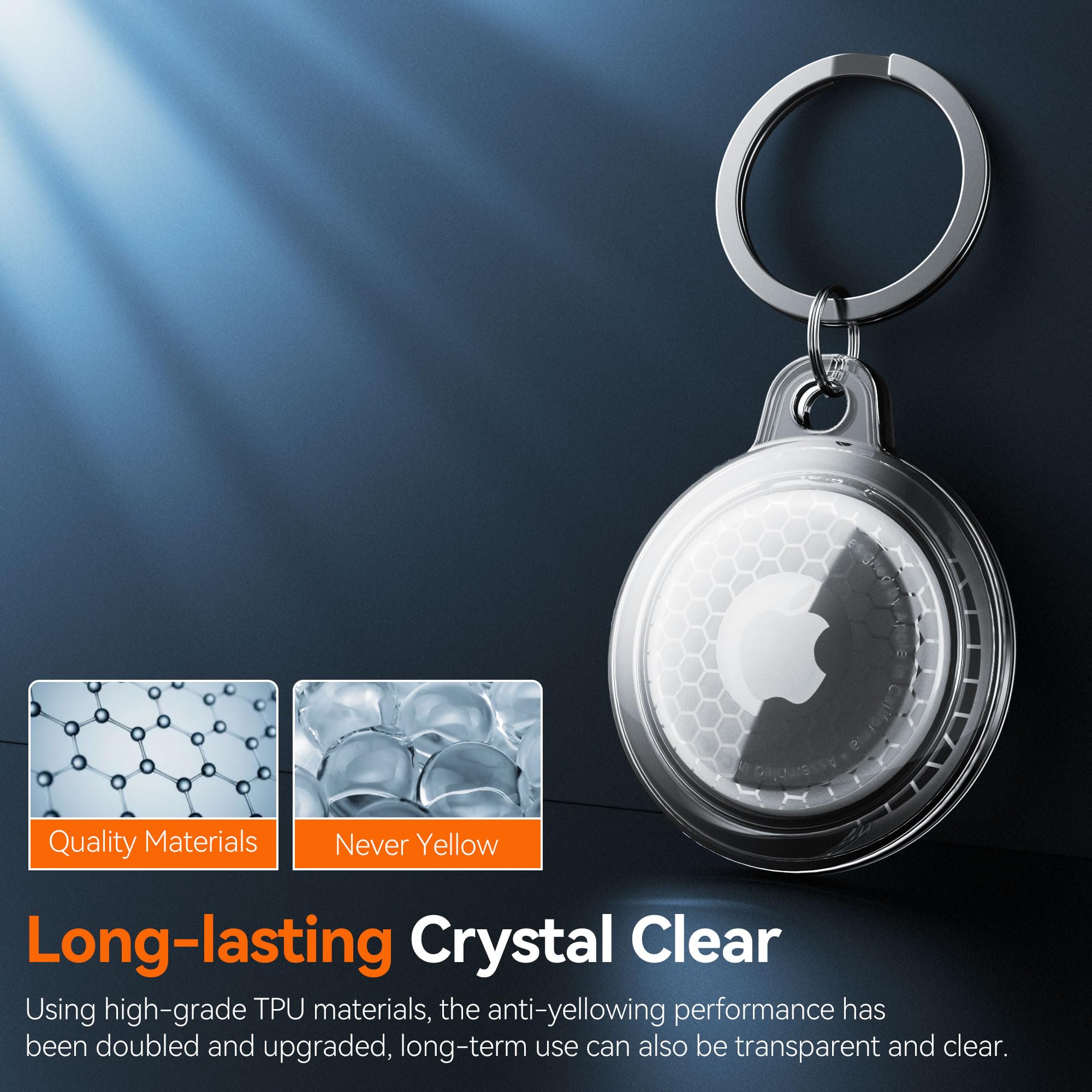 New Ipx8 Waterproof Holder For Airtag , Airtags Case With Keychain, [Tightly Sealed] [Drop Proof] [Anti Scratch] Full Body Prote