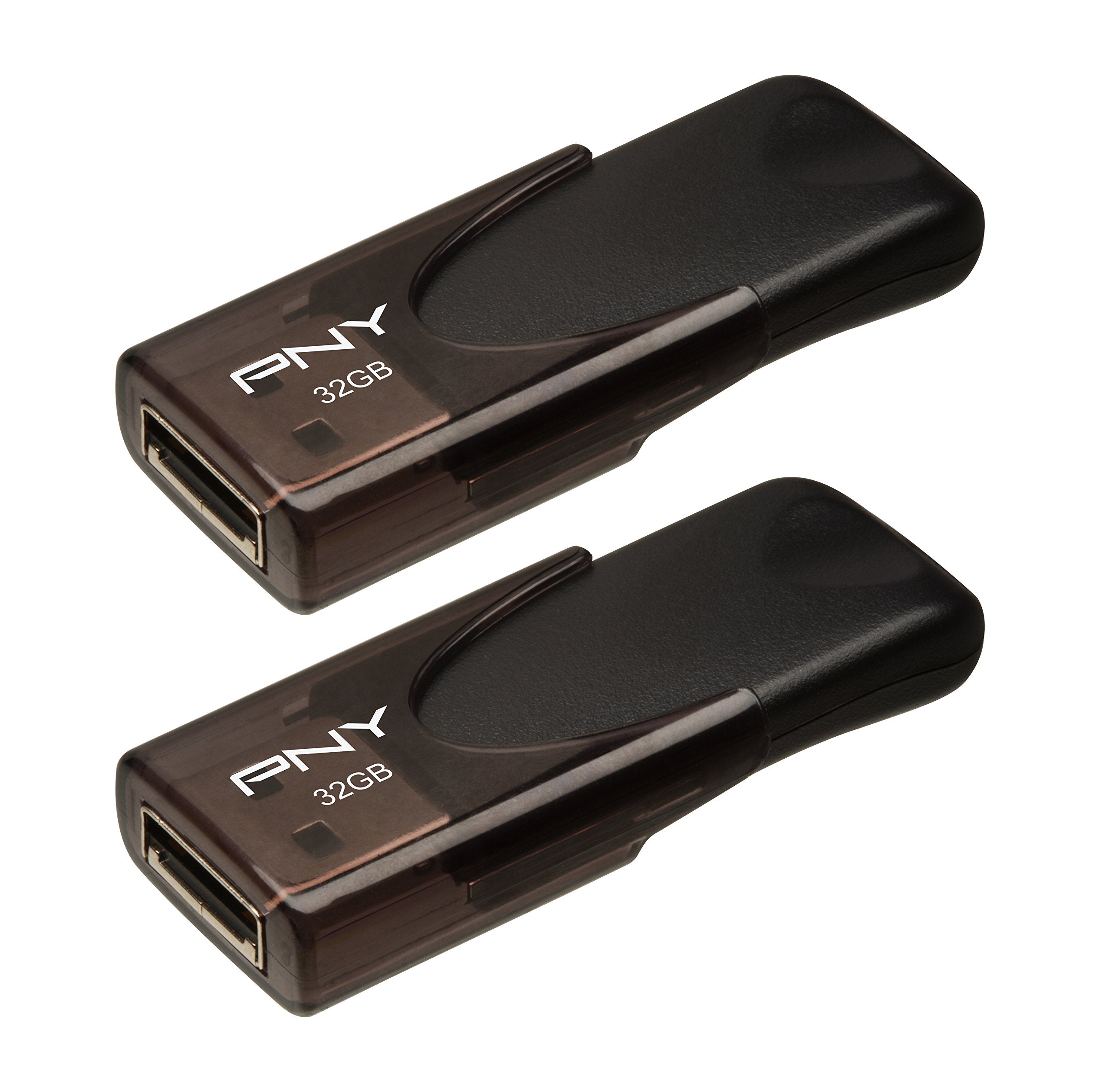 Pny 32Gb Attach   4 Usb 2.0 Flash Drive 2-Pack, Black