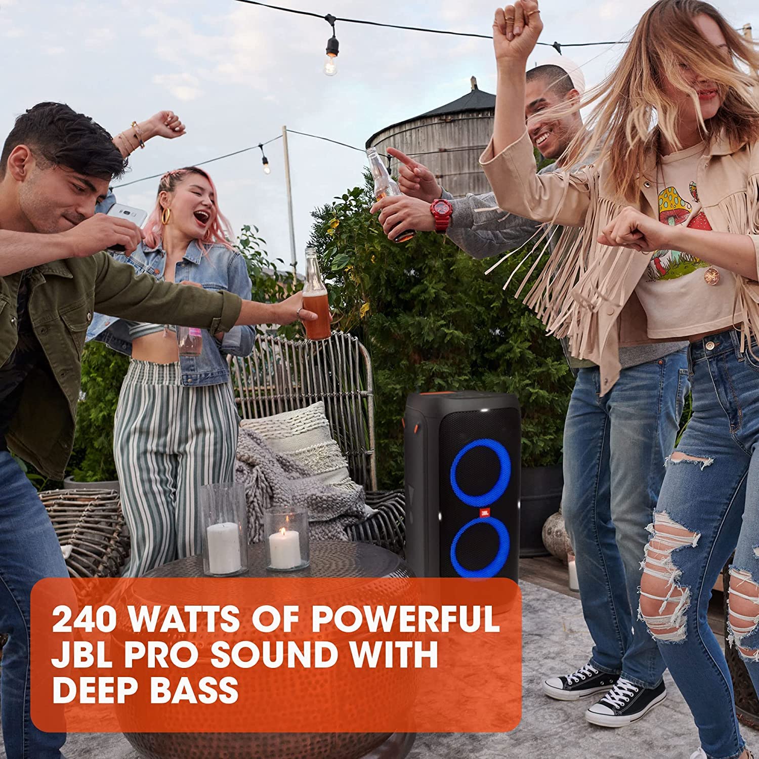 Jbl Partybox 310   Portable Party Speaker With Long Lasting Battery, Powerful Jbl Sound And Exciting Light Show,Black