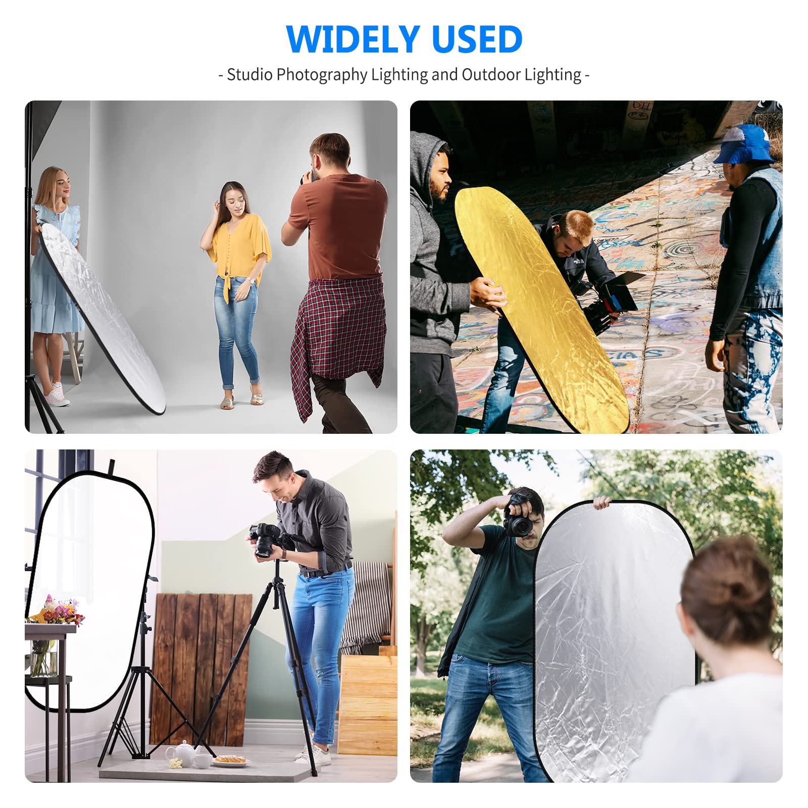 Neewer 40''X60''/100X150Cm Light Reflectors For Photography, Portable 5 In 1 Collapsible Multi Disc With Bag   Translucent, Silv