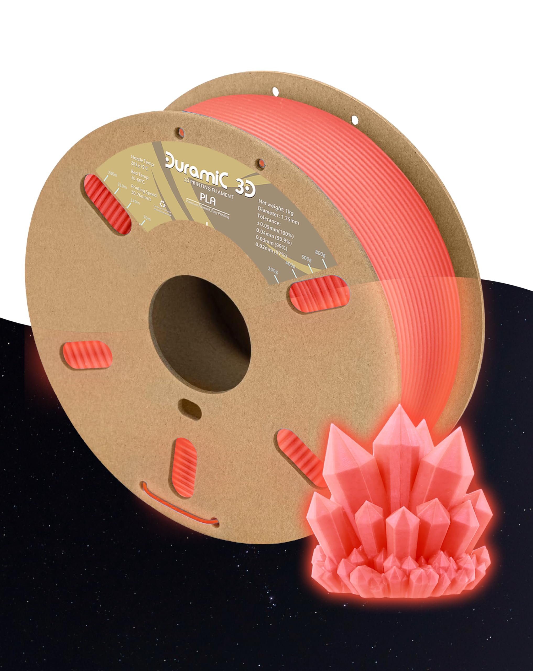 Duramic 3D Neat Pla Printing Filament 1.75Mm Blue, Upgraded Neat Winding Pla No Tangling, Cardboard Spool 1Kg Per Roll, Dimensio