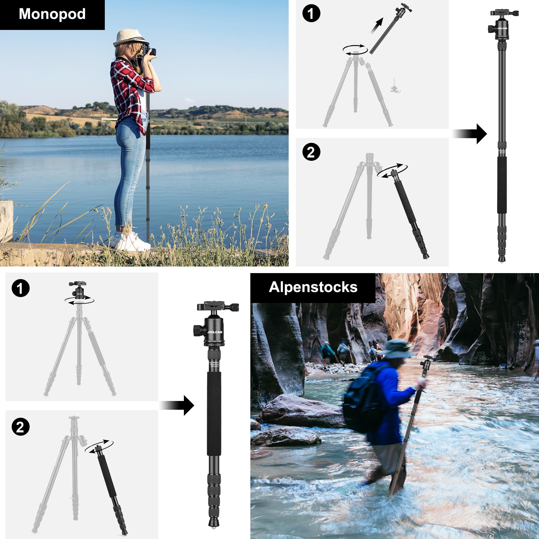 80/85 Inches Heavy Duty Tripod For Camera And Phone, 85'' Camera Monopod Tripod, Dslr Binoculars Spotting Scope Camcorders Video