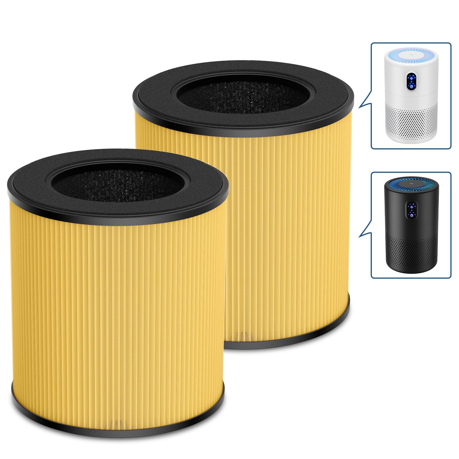 2 Pack B D02L Replacement Filter, Compatible With Mooka & Koios B D02L Air Purifi Er, For Vewior B D02U Air Purifi Er, H13 True