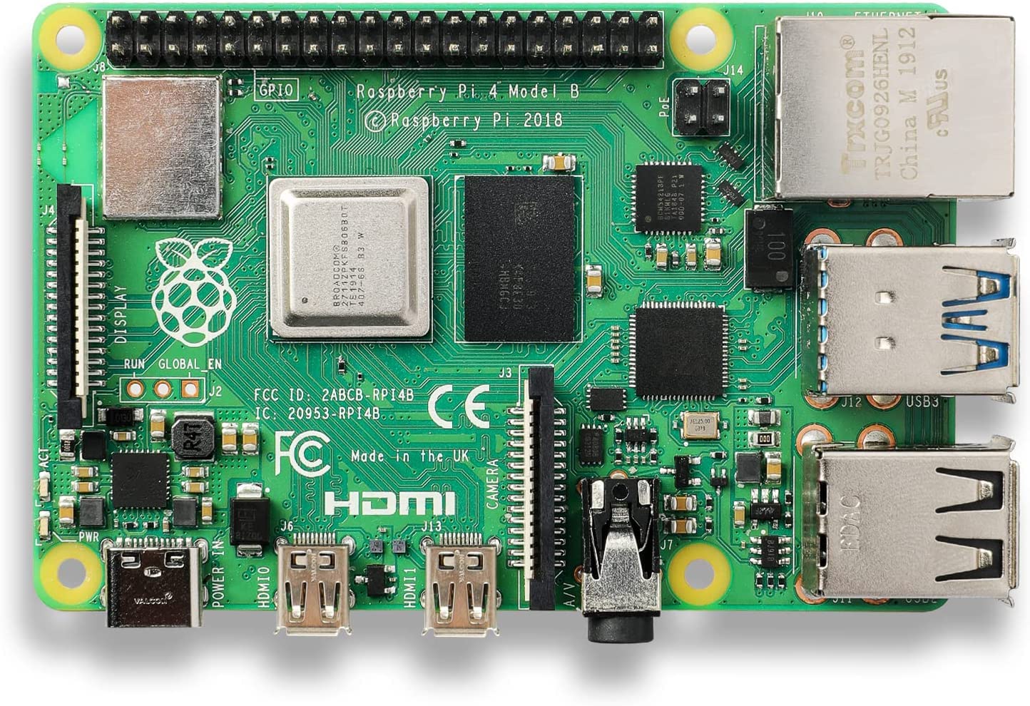 Waveshare Accessory compatible with Raspberry Pi 4 Model B 4gB RAM with Powerful Processor Faster Networking Support Dual 4K Out