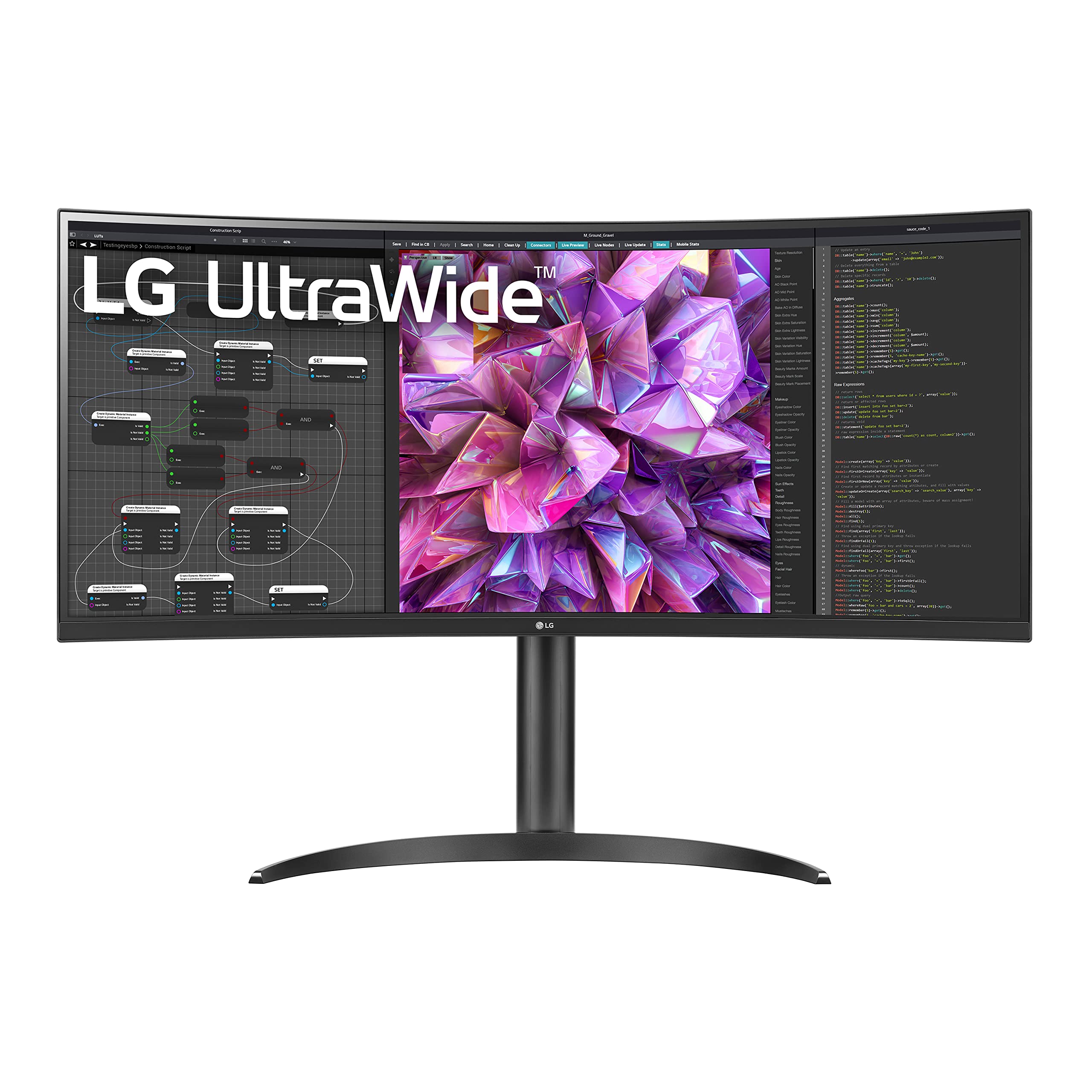 Lg Ultrawide Qhd 34 Inch Curved Computer Monitor 34Wq73A B, Ips With Hdr 10 Compatibility, Built In Kvm, And Usb Type C, Black