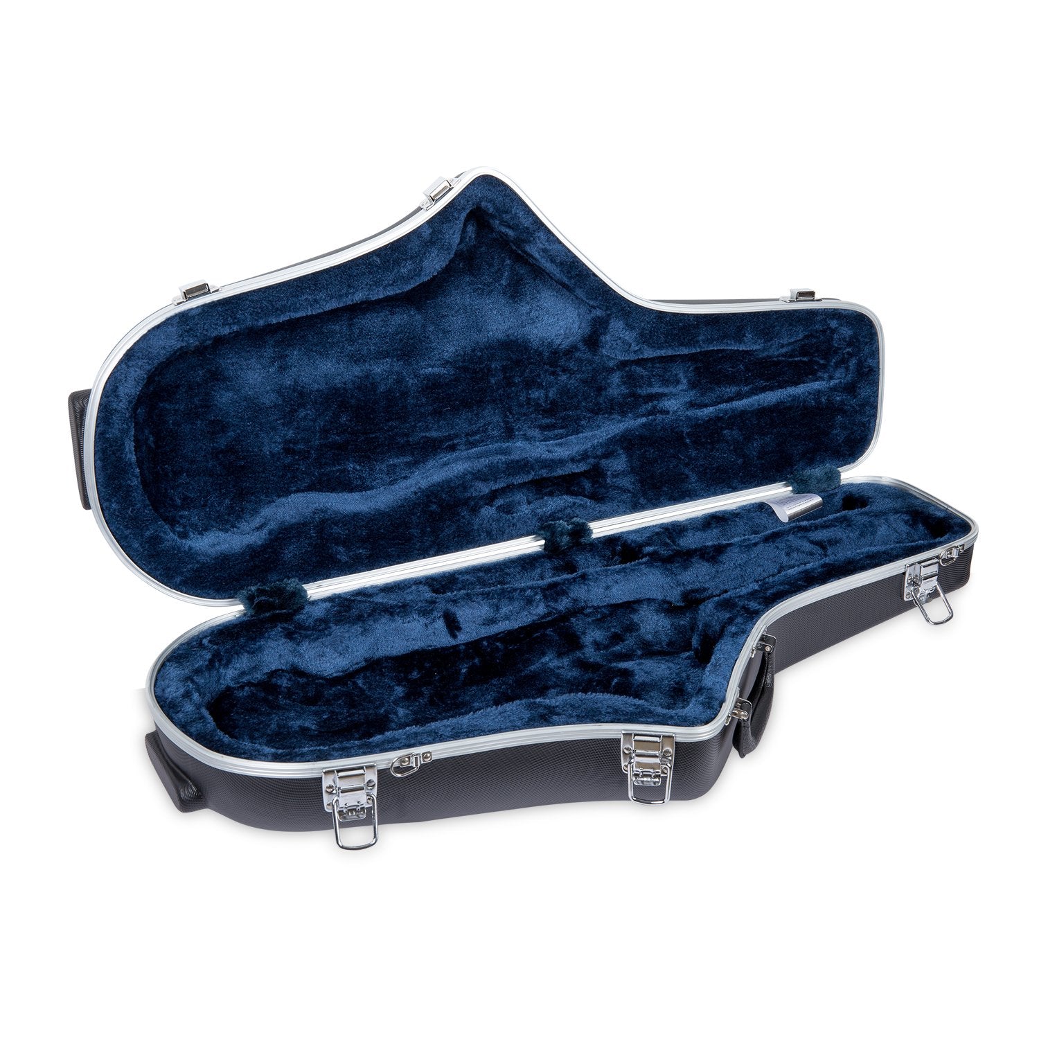Crossrock Abs Tenor Saxophone Case   Contoured Black Diamond Texture, Deep Blue Velvet Interior, Accessory Pocket, Security Lock
