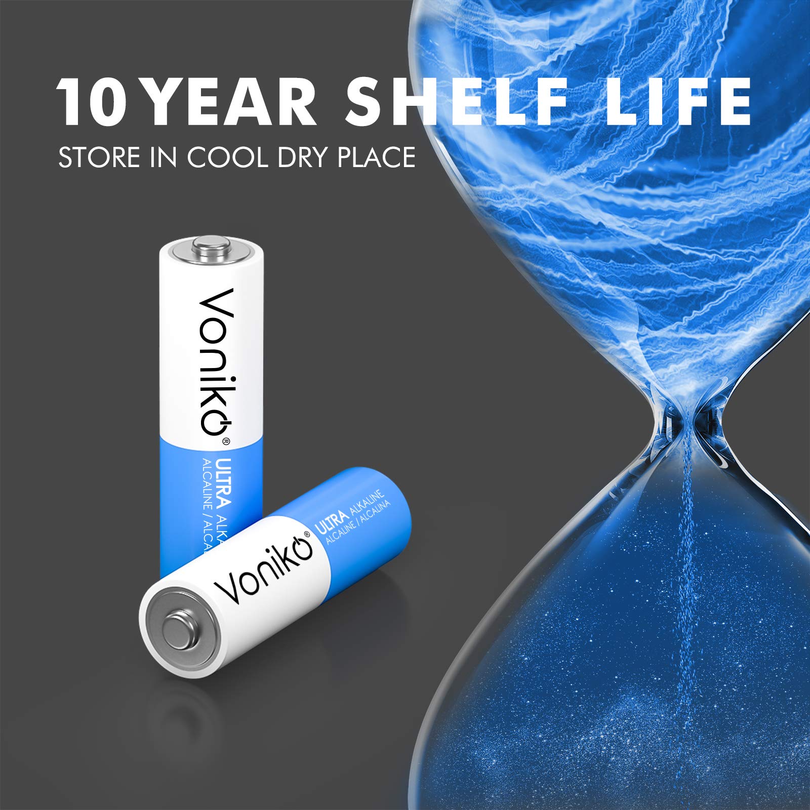 Voniko   Premium Grade Aa Batteries   (200 Pack)   Alkaline Double A Battery   Ultra Long Lasting, Leakproof 1.5V Batteries   10