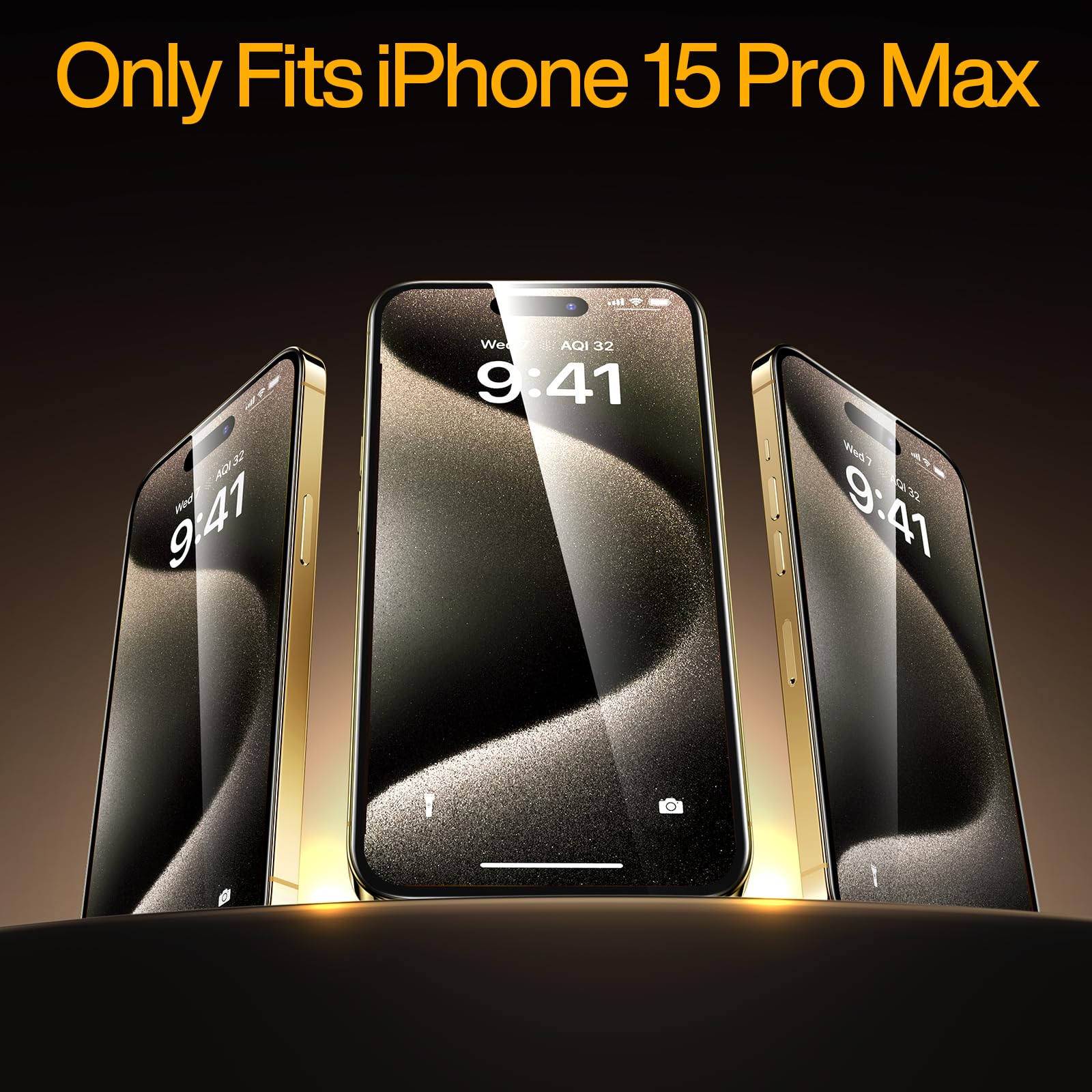 Smartdevil 3 Pack Screen Protector For Iphone 15 Pro Max (6.7 Inch) Tempered Glass, Hd Clear Film, Easy Installation, Dust Free