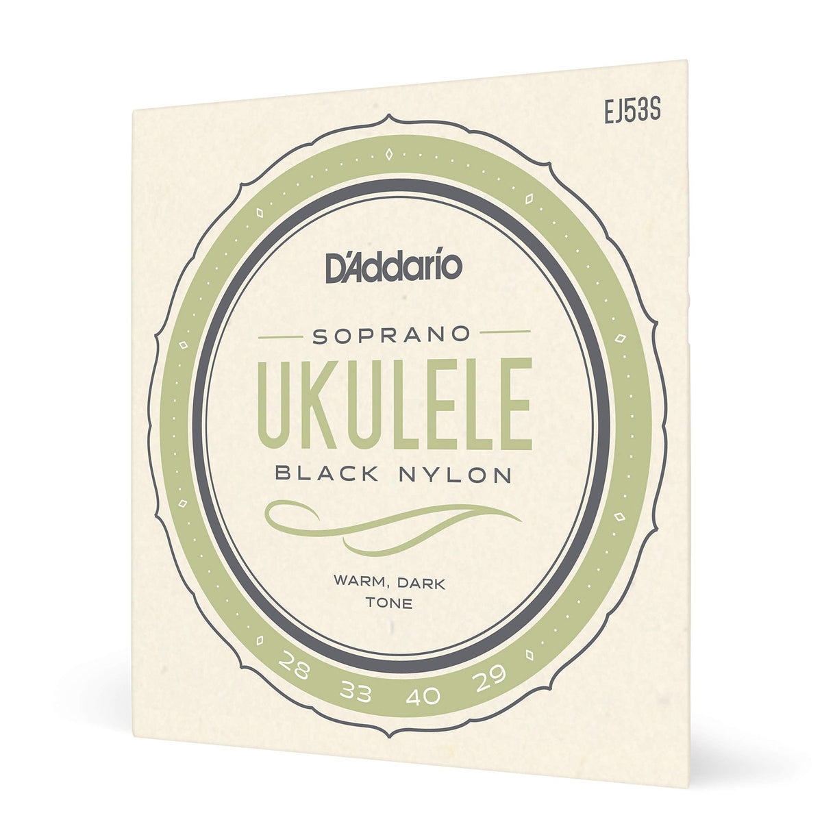 D'Addario Soprano Ukulele Strings, Black Nylon, Ej53S, 4 String Set, Pack Of 1