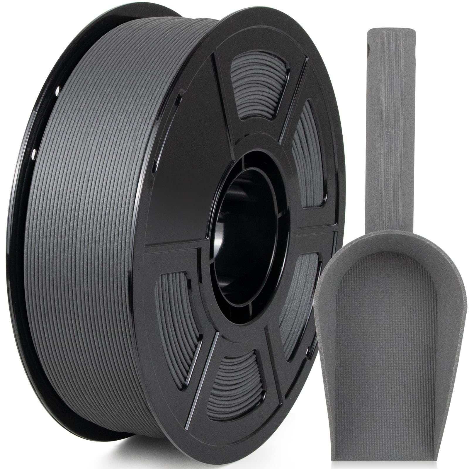 IEMAI Glass Fiber ABS Filament 1.75mm Matte Gray 1KG, Enhanced-Stiffness ABS-GF 3D Printer Filament Heat & Chemical Resistant, H