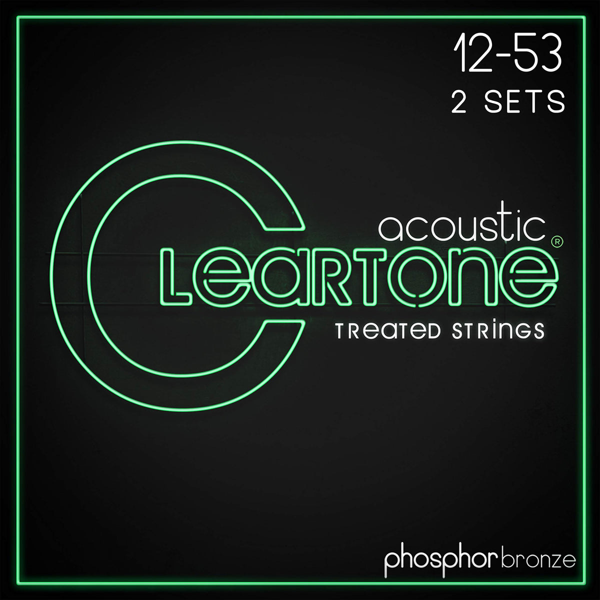 Cleartone Phosphor Bronze Light Acoustic Guitar Strings 12 53 (2 Pack)