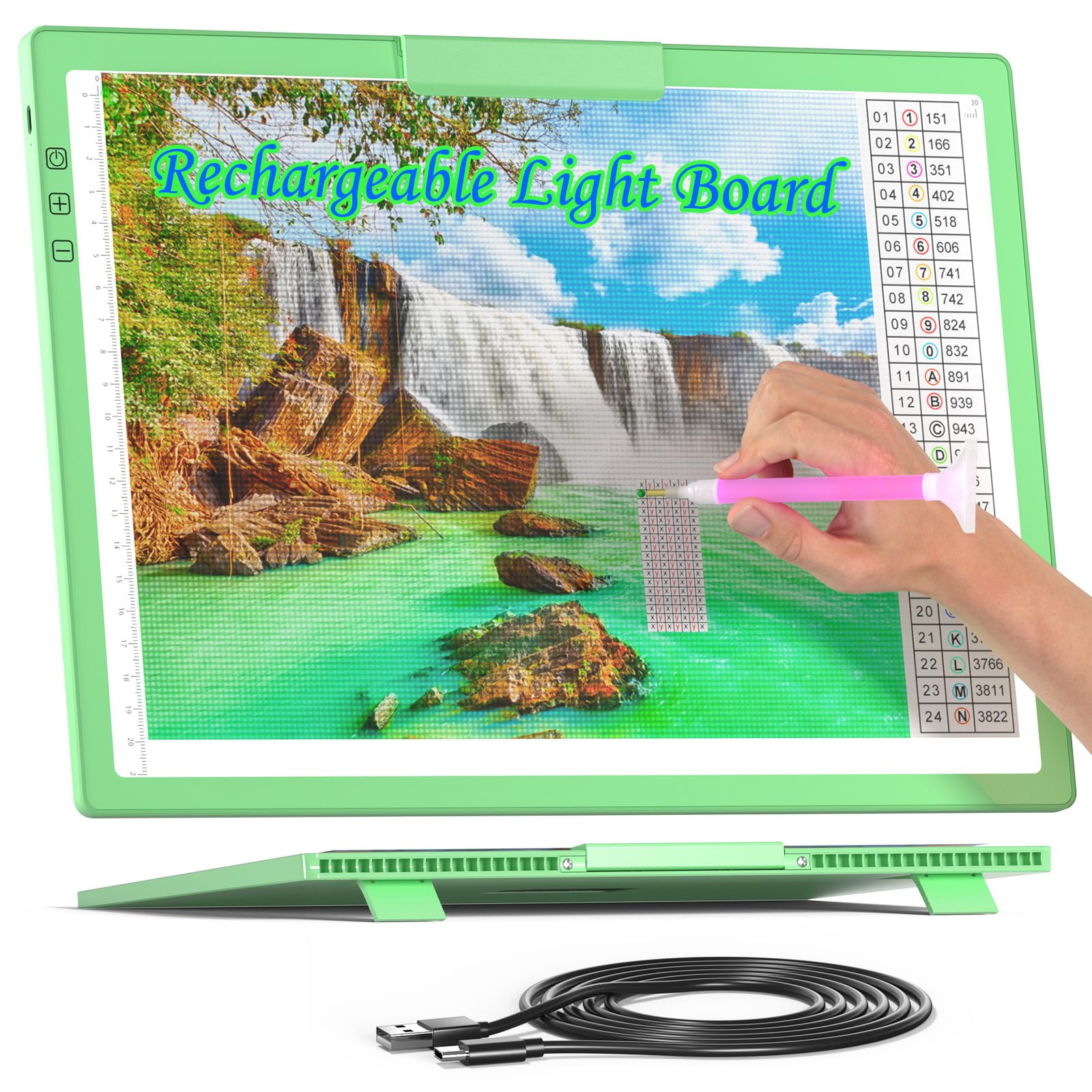 Honesorn A4 Copy Tracing Light Pad With Type C Port, Ultra Thin Diamond Painting Light Board, Led Light Table For Weeding Vinyl,