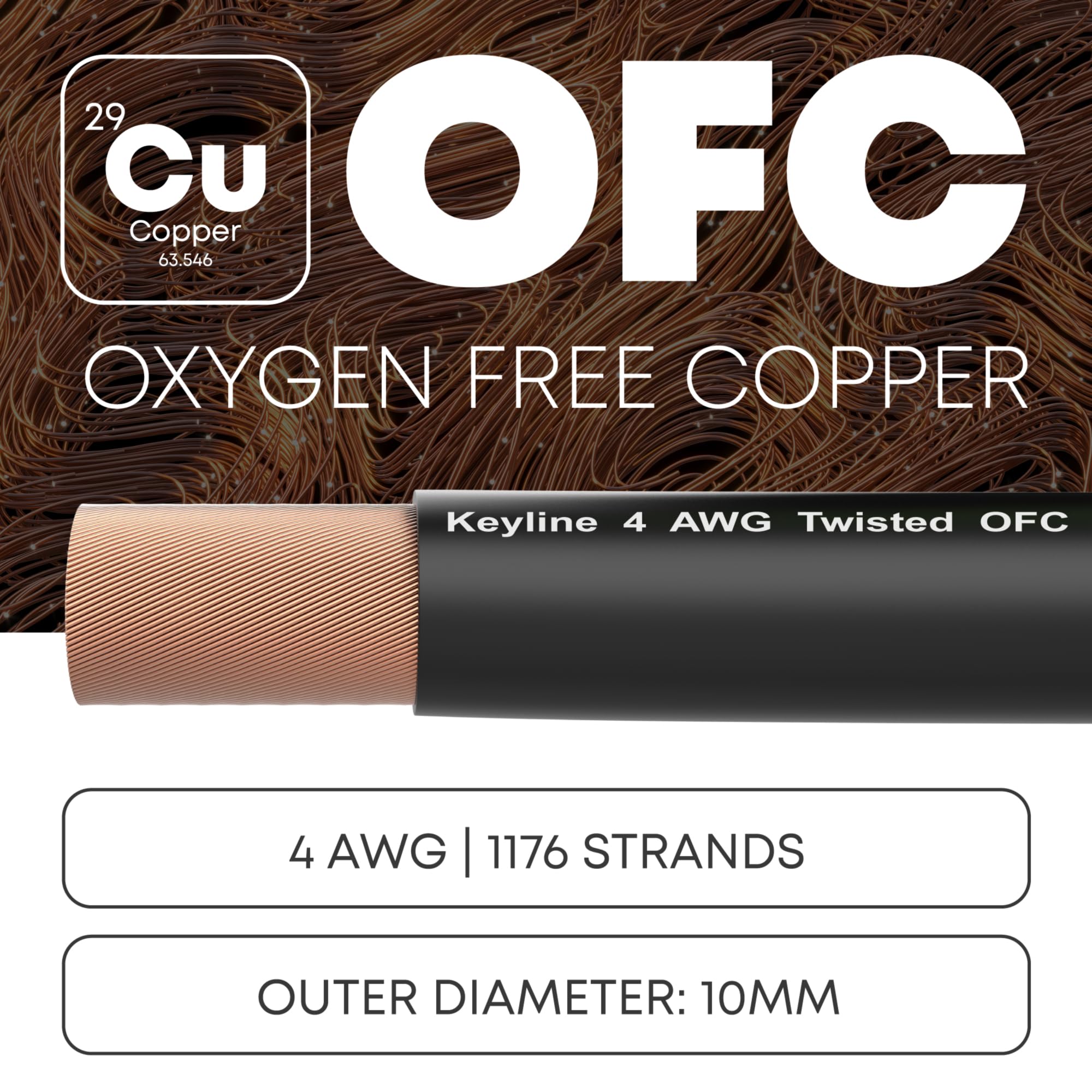 4 Awg Gauge Wire (25Ft) Black | Oxygen Free Copper (Ofc), Automotive Wire, Power/Ground, Battery Cable, True Spec Welding & Auto