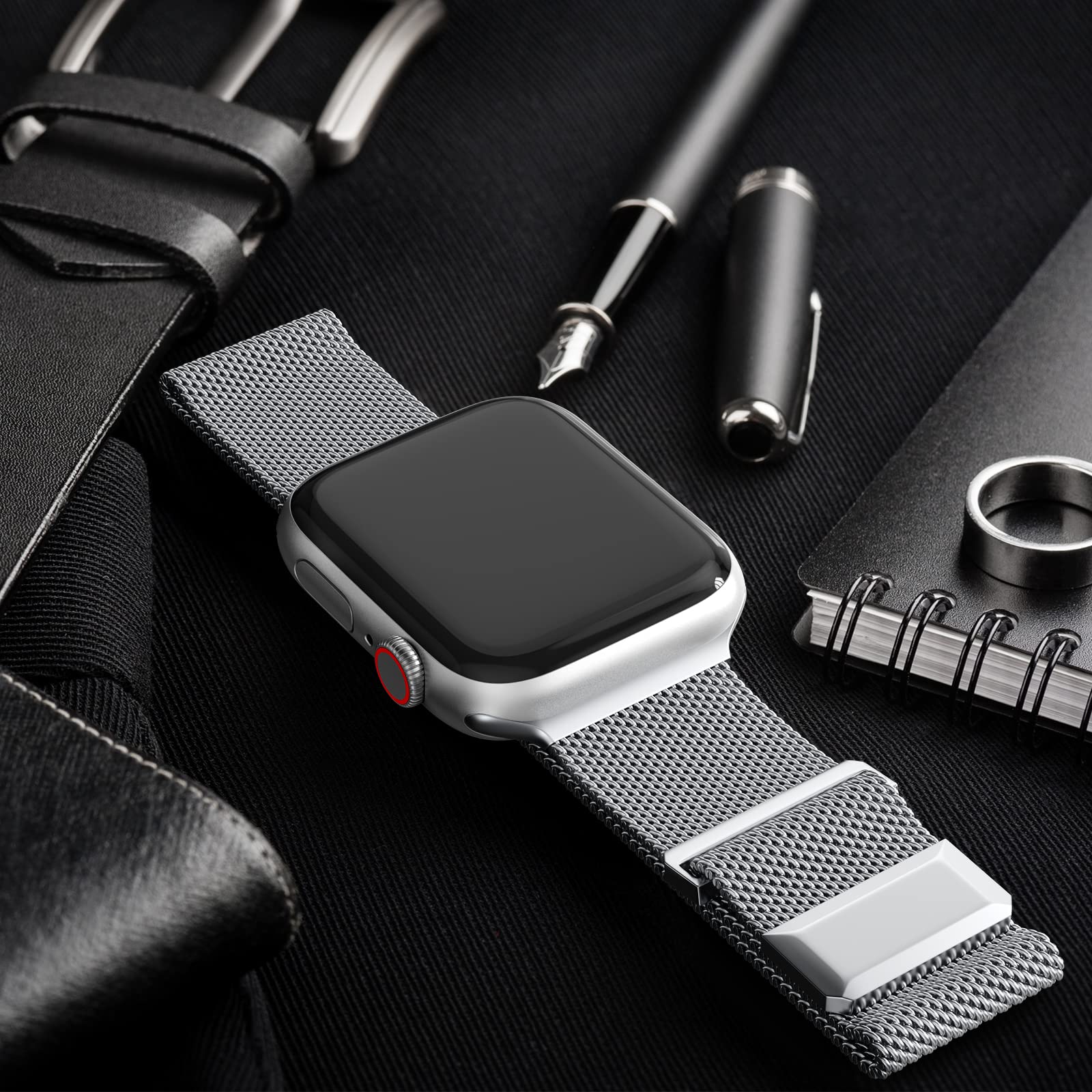 Epuly Compatible With Apple Watch Band 38Mm 40Mm 41Mm 42Mm(Series 10),Stainless Steel Mesh Loop Magnetic Clasp Bands For Iwatch