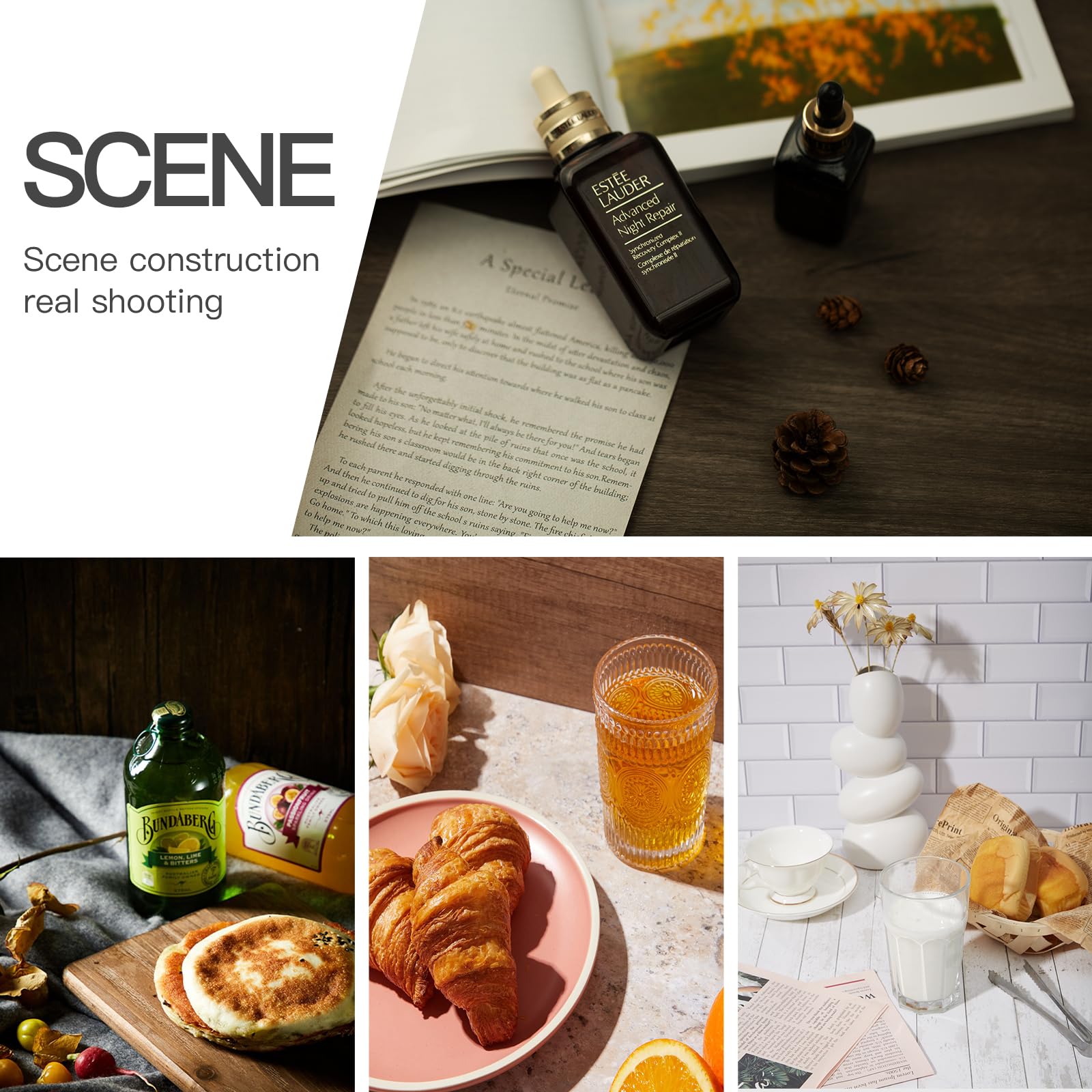 5 Pcs 24X24 Inch Boards Photo Backdrop For Flat Lay, Food Photography Background, Beiyang