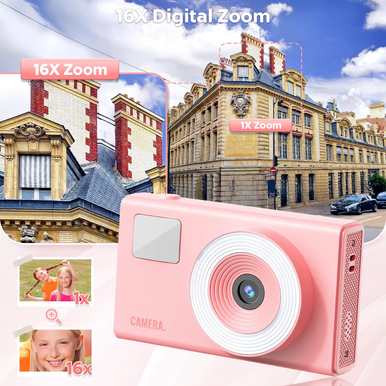 Cimelr Digital Camera, 48Mp Autofocus Uhd 4K Vlogging Canera 16X Digital Zoom, Anti Shake Portable Point And Shoot Kids Camera,