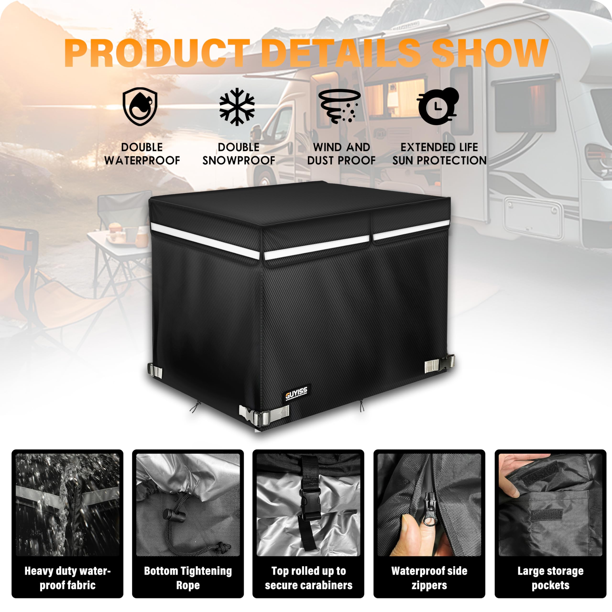 Guyiss Generator Covers, 28  20  20Inch Portable Generator Cover, 600D+210D 100% Waterproof And Tear Resistant Oxford Cloth. Fit