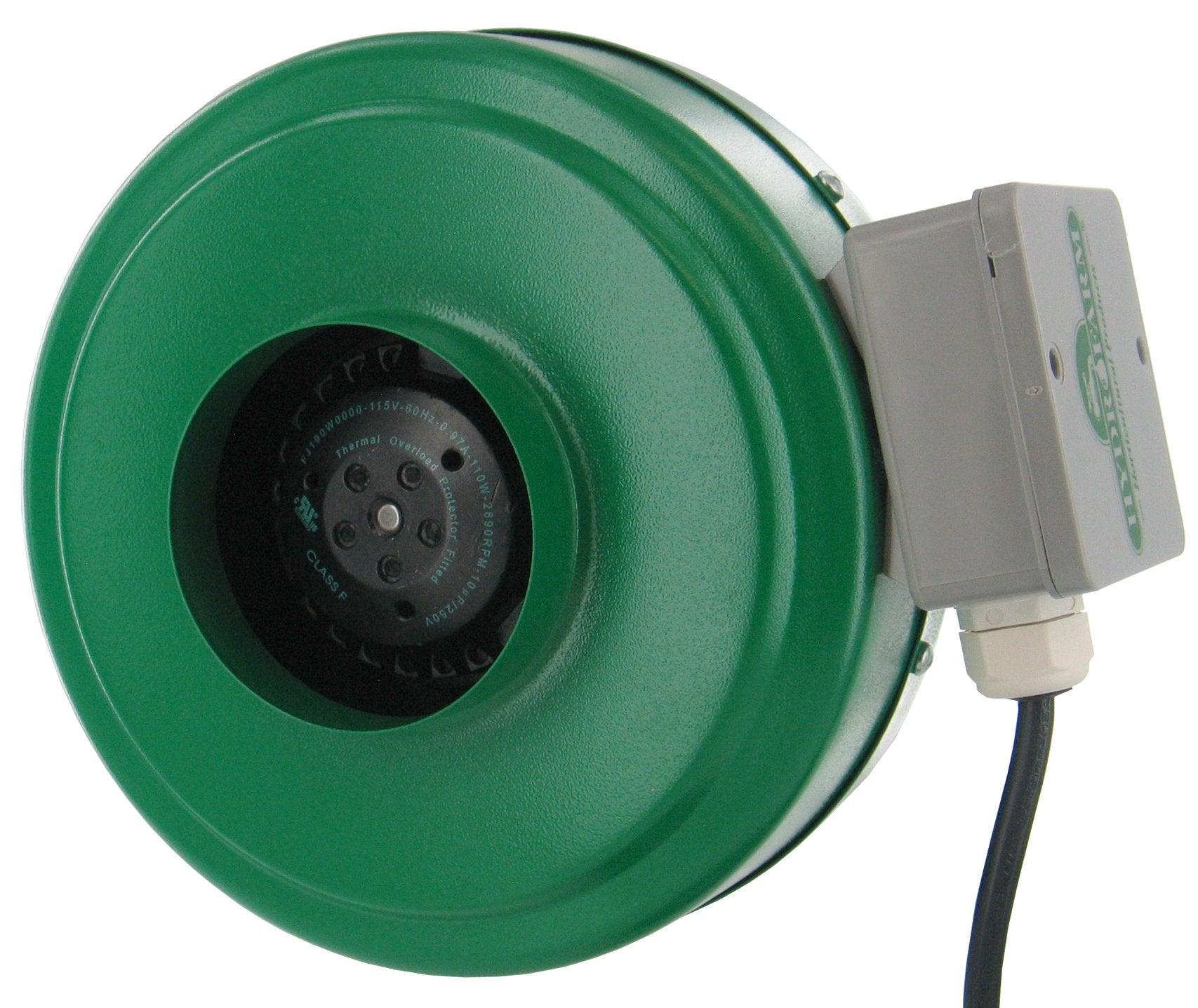 Hydrofarm Active Air 4 Inch In Line 165 Cfm Fan, Green