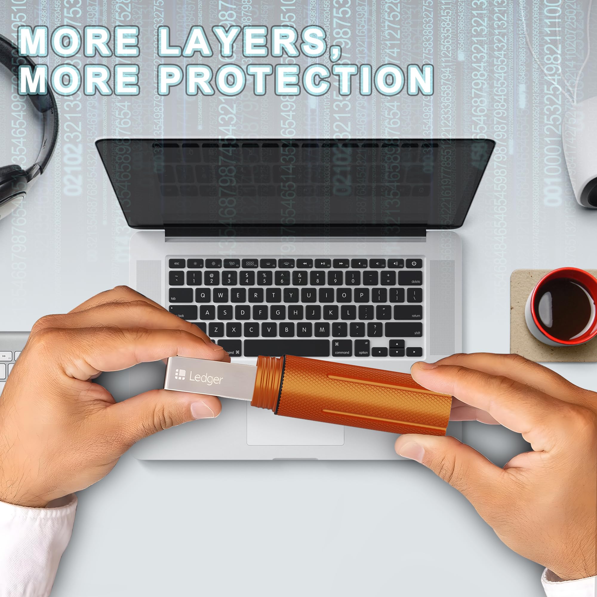 Aluminum Alloy Carrying Case Compatible With Ledger Nano X/S Plus Yubikey Usb 5 5C Nfc Nano, Waterproof & Shockproof Usb Thumb D